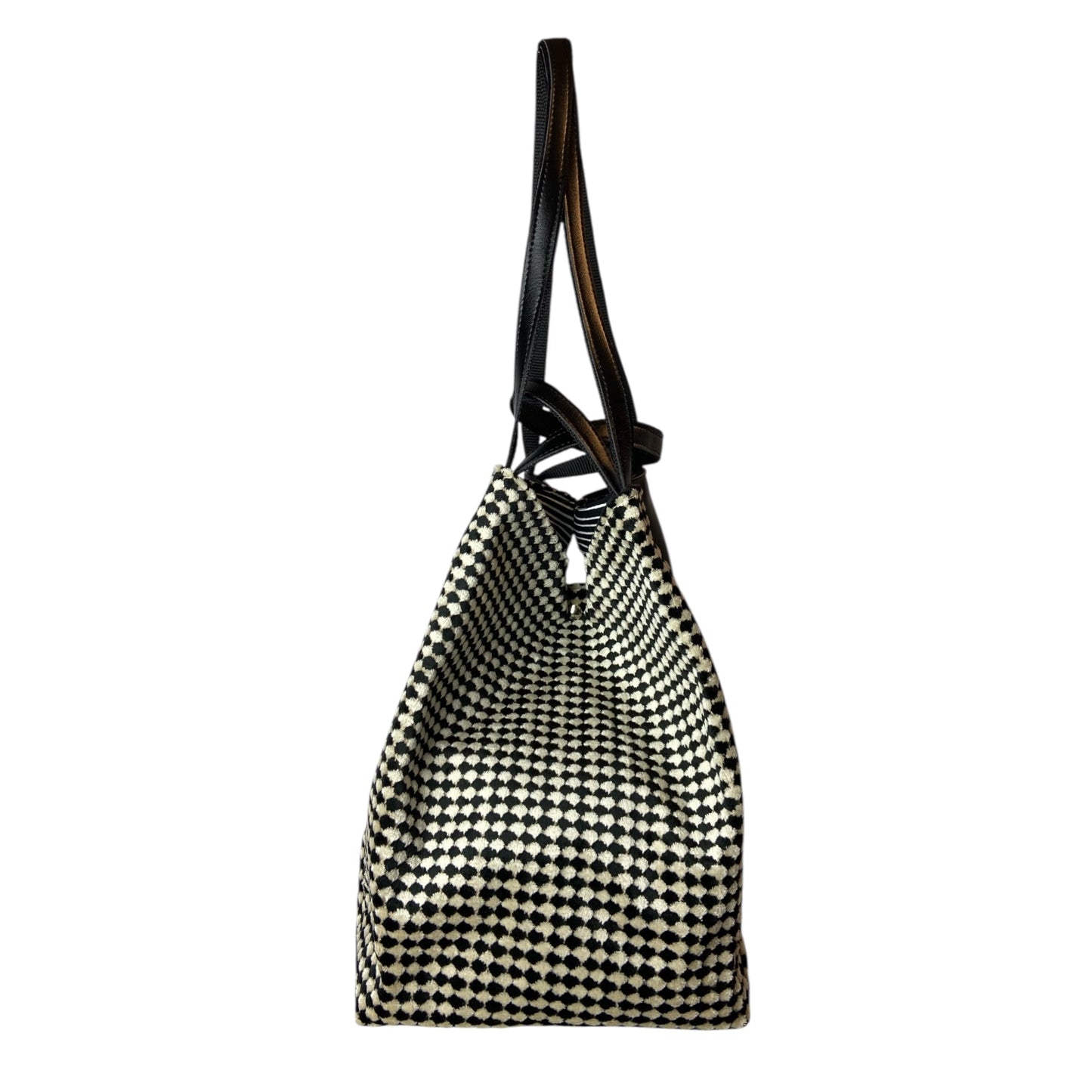 Tote Pied-de-Poule Black - Borsa donna a mano e a spalla