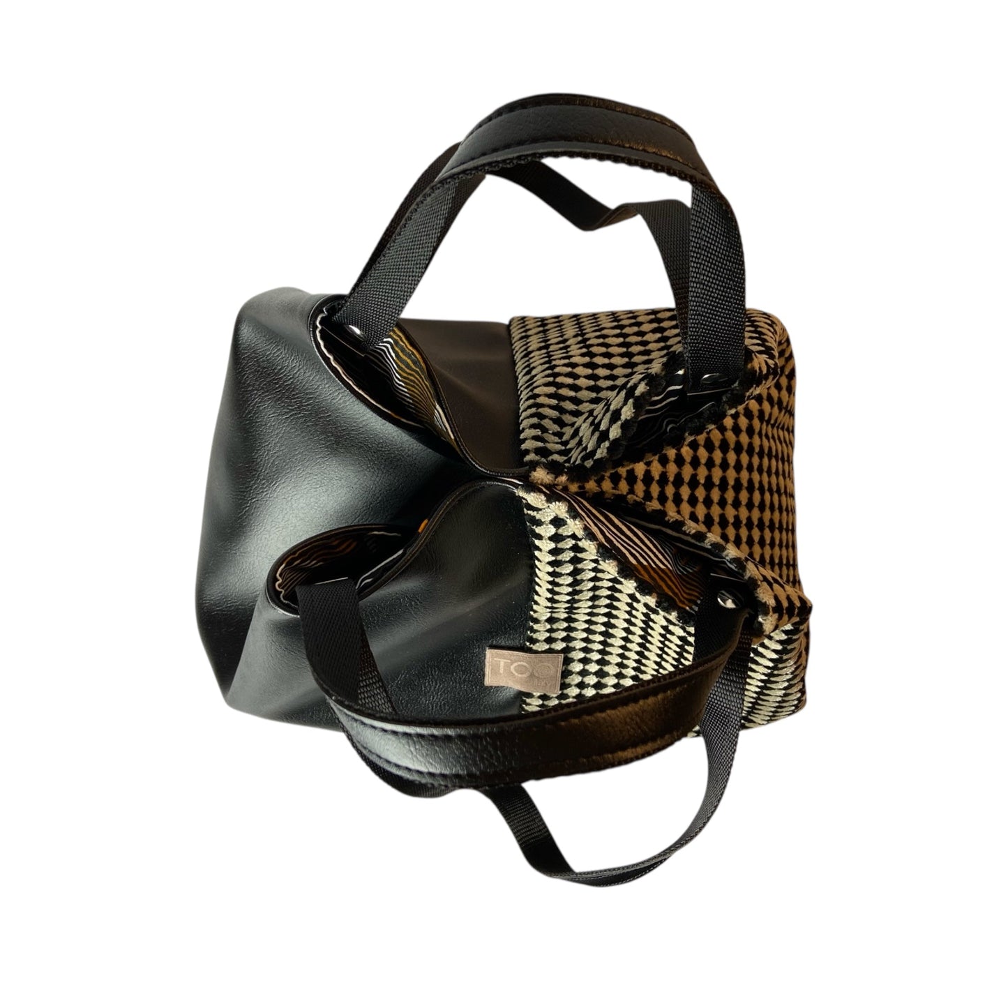 Tote Pied-de-Poule Black - Borsa donna a mano e a spalla