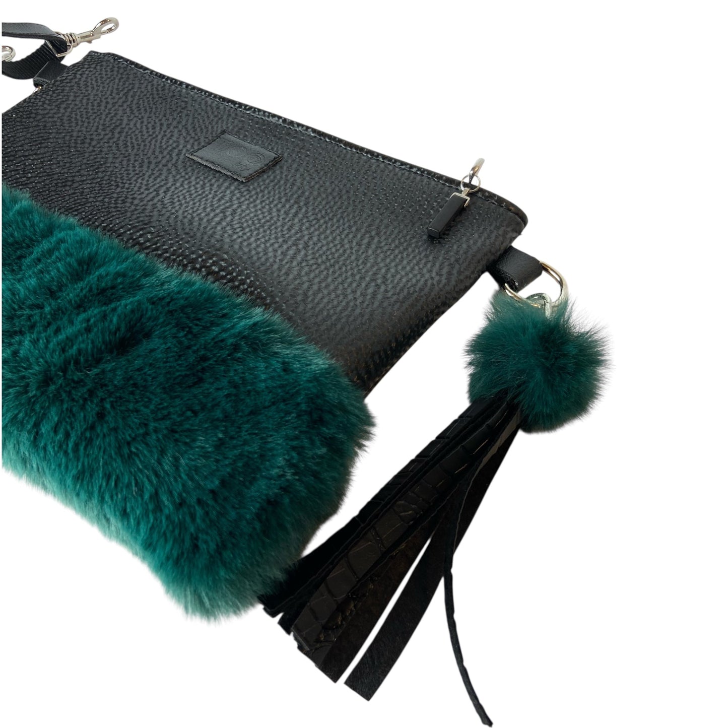 Tracollina Black & Verde Bosco  - Pochette donna a mano e tracolla