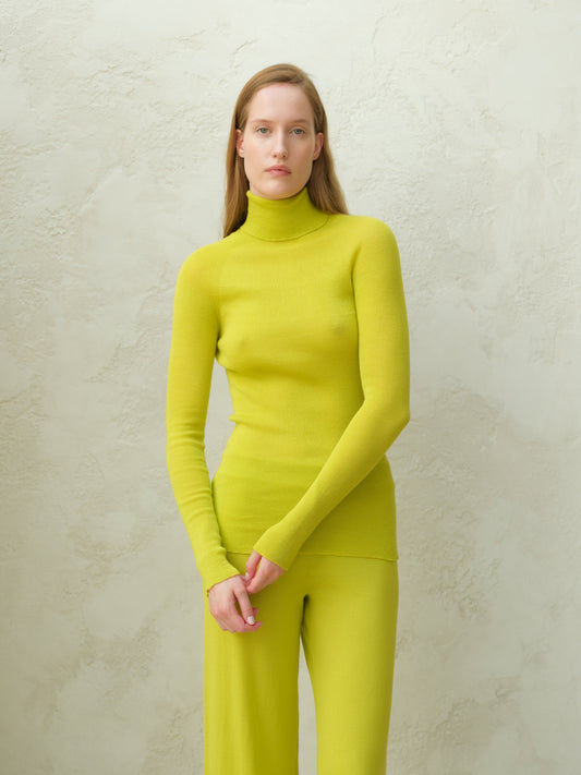Extra Fine Merino Wool Ribbed Turtleneck (3D-Knit)
