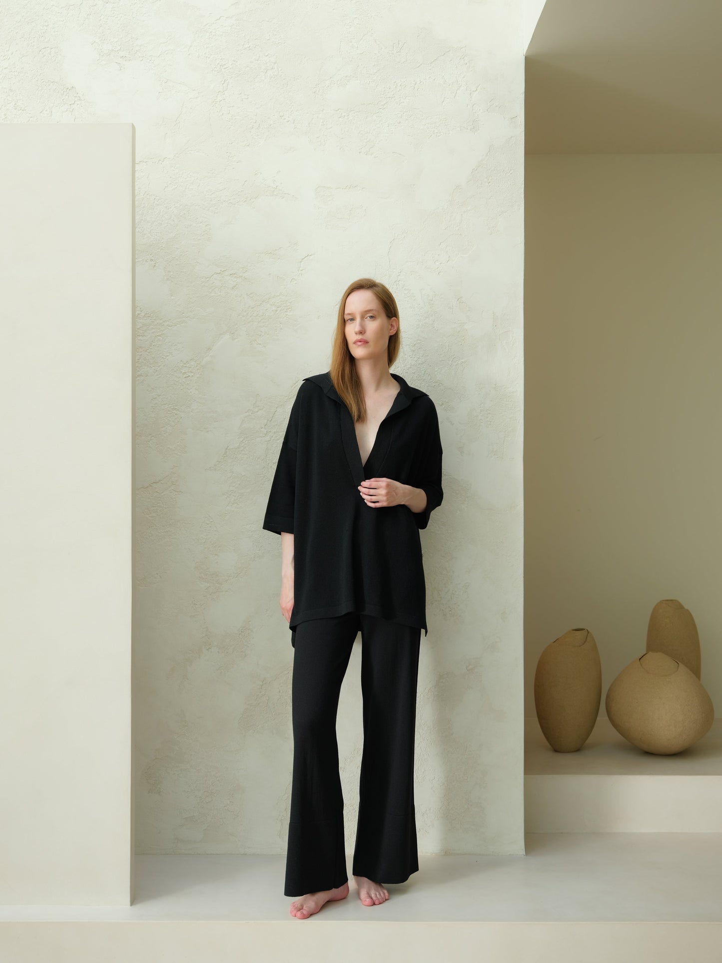 Extra Fine Merino Wide-Leg Trousers