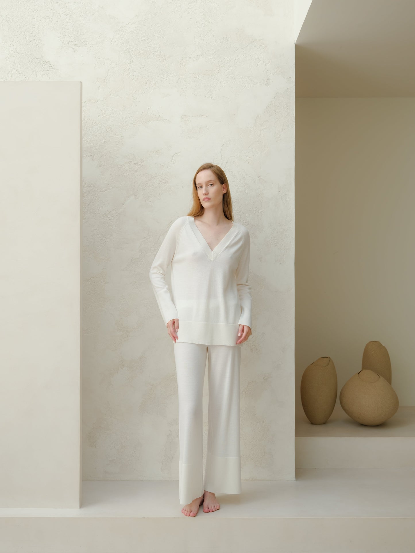 Extra Fine Merino Wide-Leg Trousers