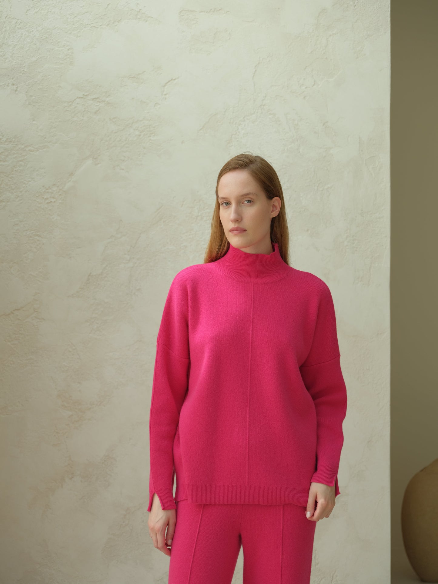 Cashmere Mix Solid Maxi Turtleneck Sweater