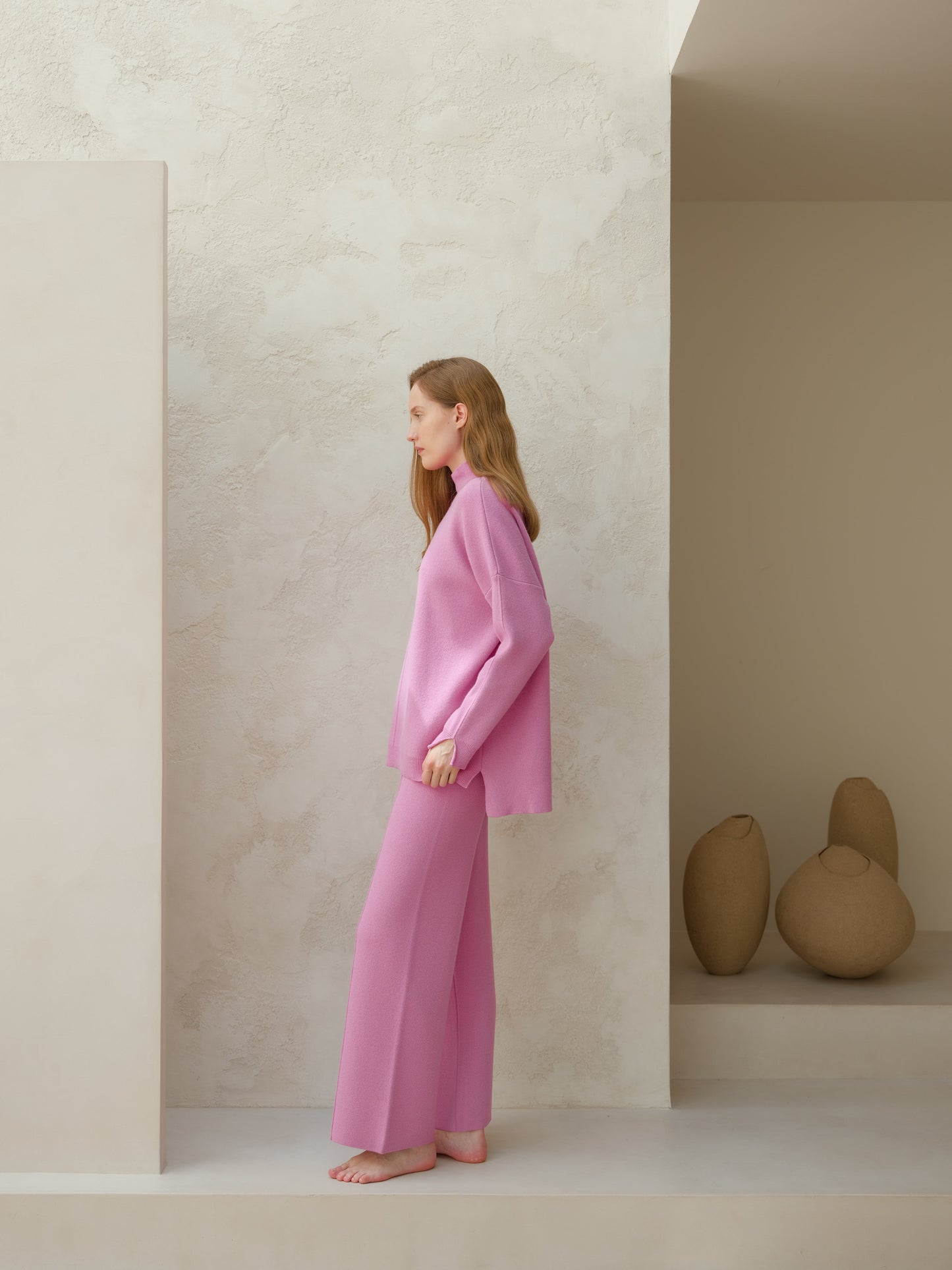 Cashmere Mix Solid Maxi Turtleneck Sweater