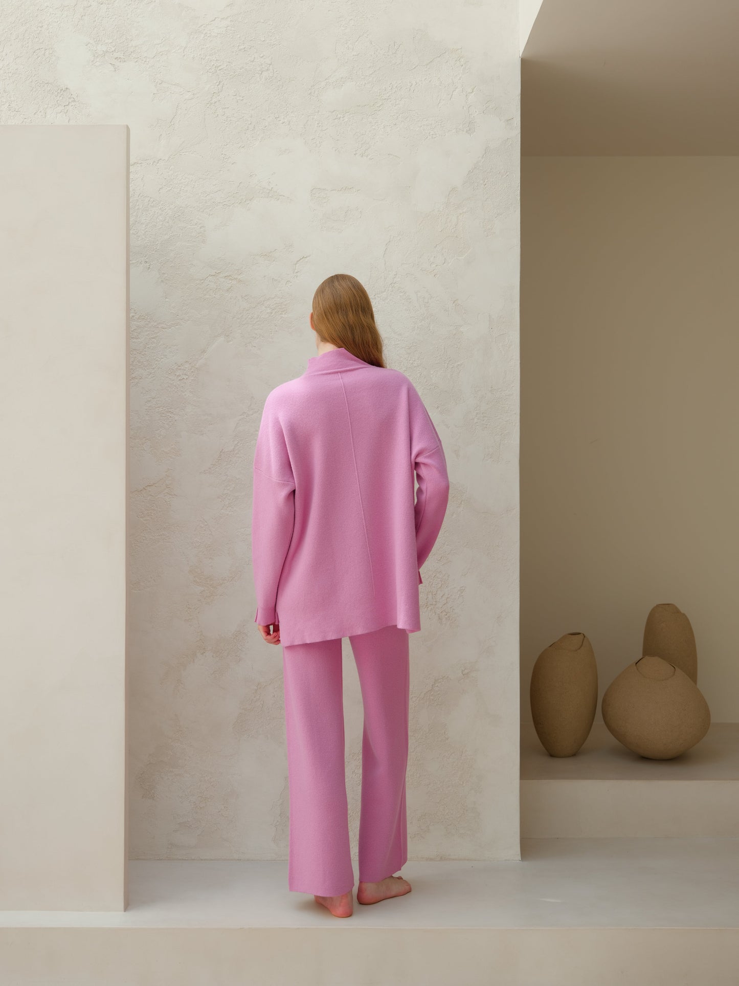 Cashmere Mix Solid Maxi Turtleneck Sweater