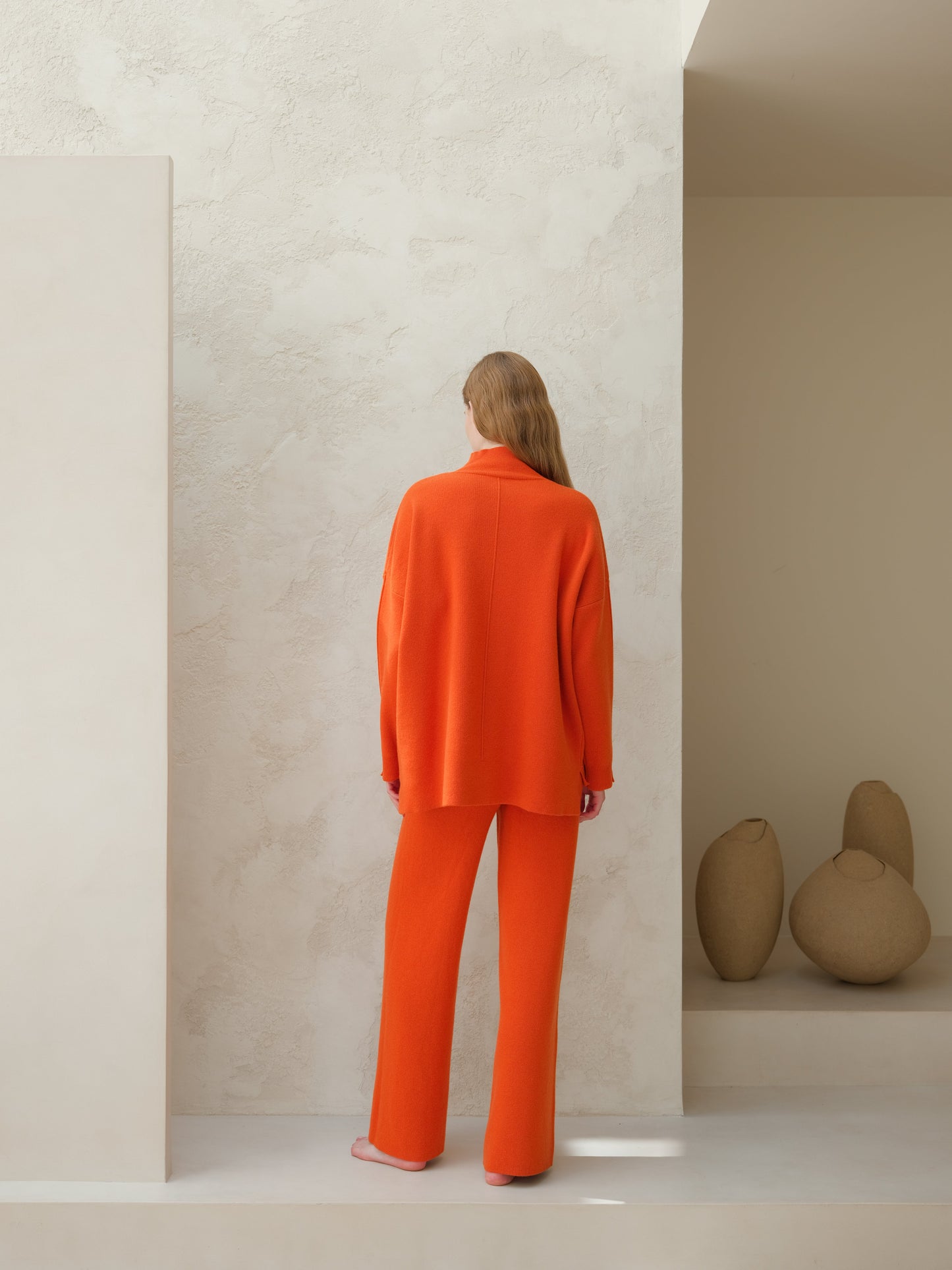 Cashmere Mix Solid Maxi Turtleneck Sweater