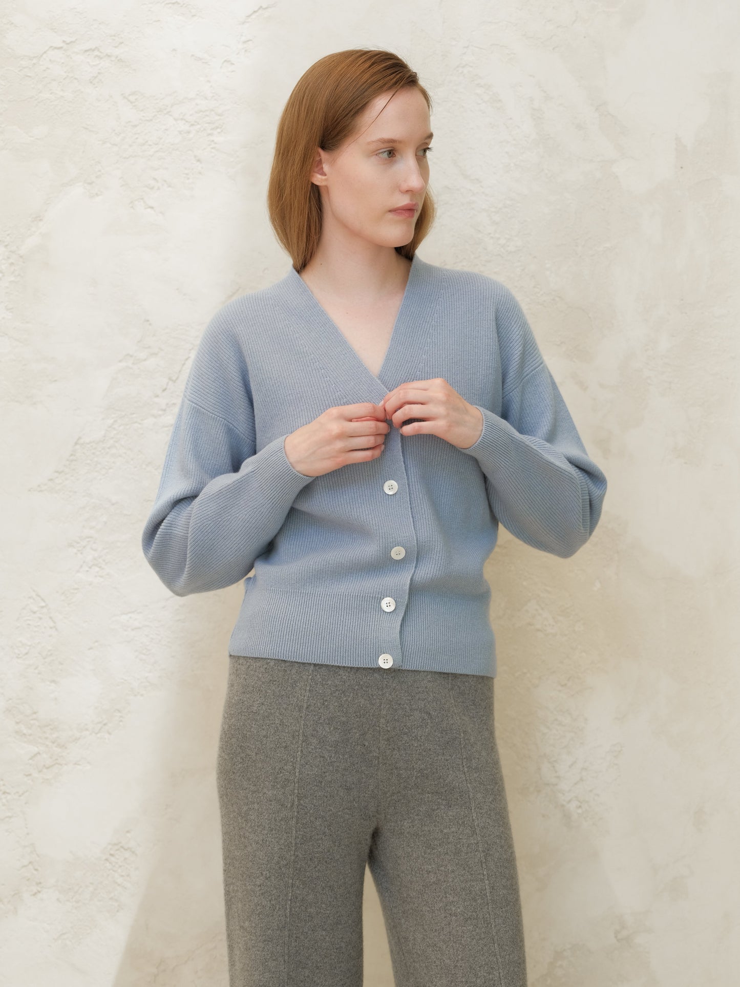 Cashmere Mix Ribbed Cardigan