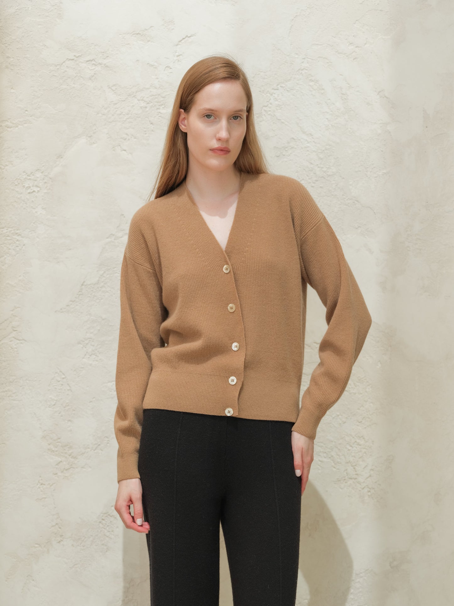Cashmere Mix Ribbed Cardigan