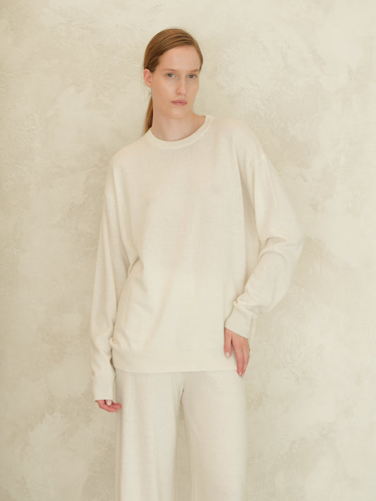 Cashmere Mix Classic Crewneck Sweater
