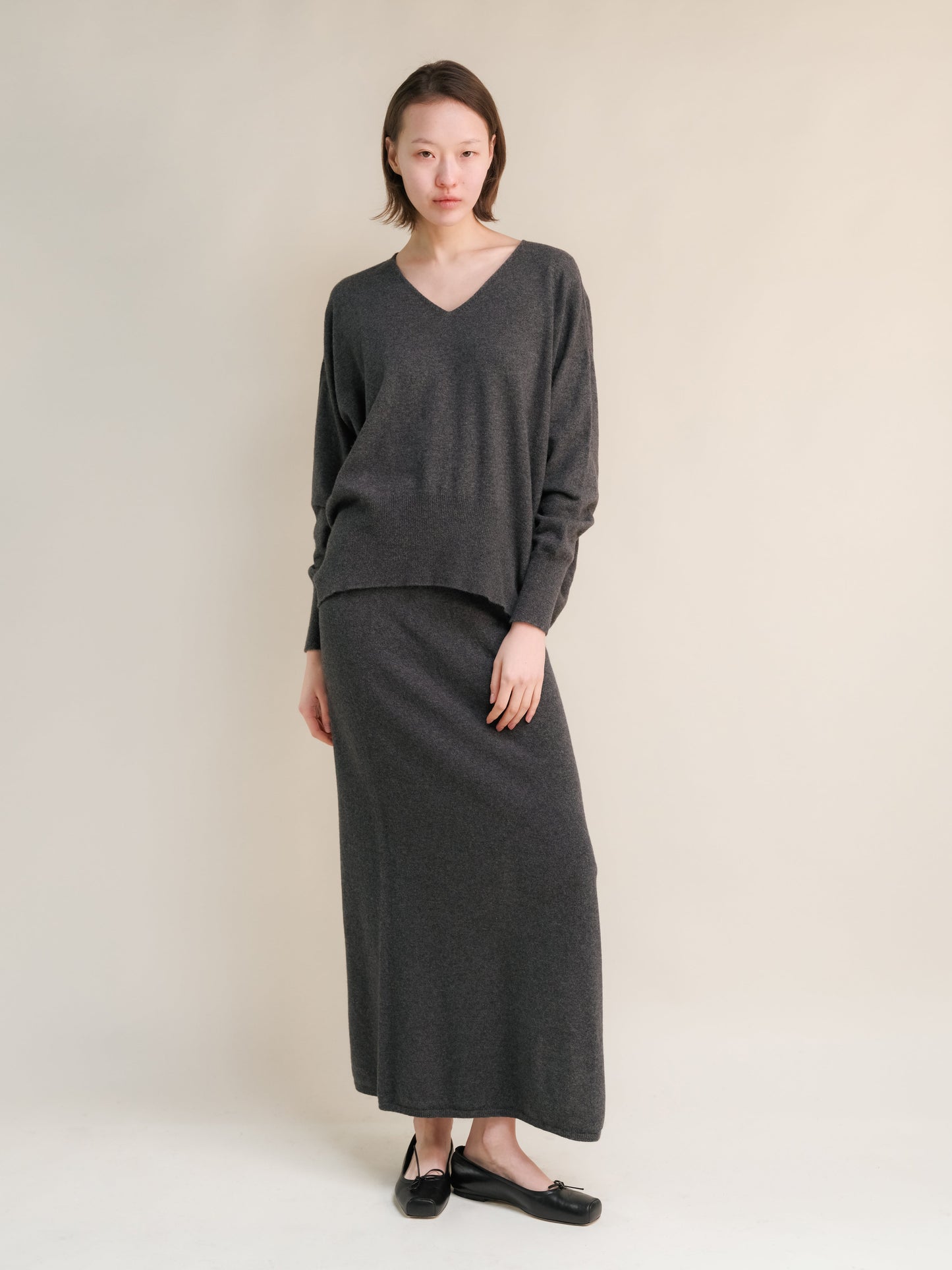 Cashmere Mix Maxi V-Neck Sweater