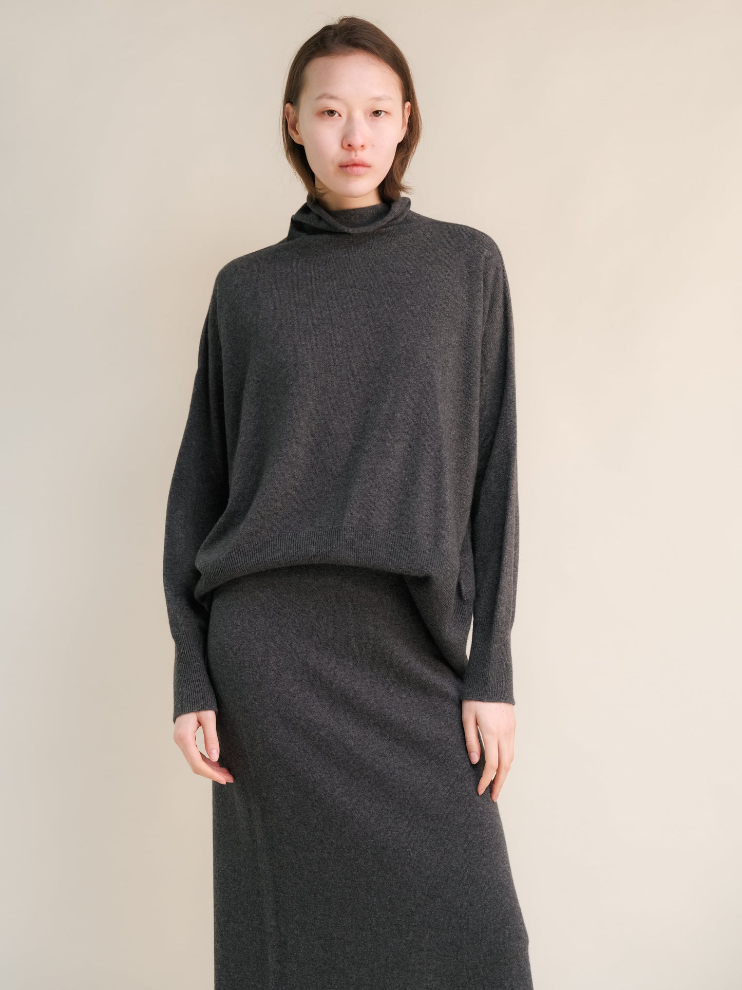 Cashmere Mix Maxi Turtleneck Sweater (3D-Knit)