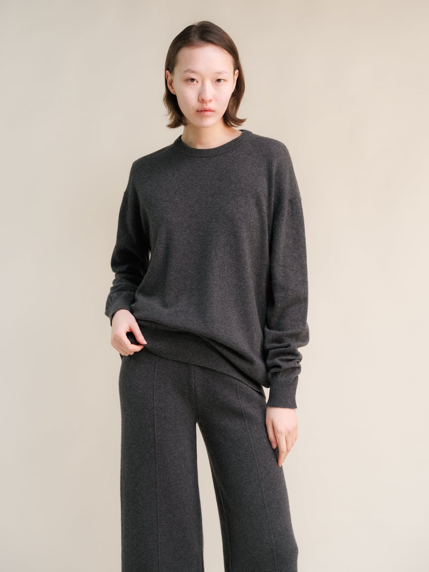 Cashmere Mix Classic Crewneck Sweater