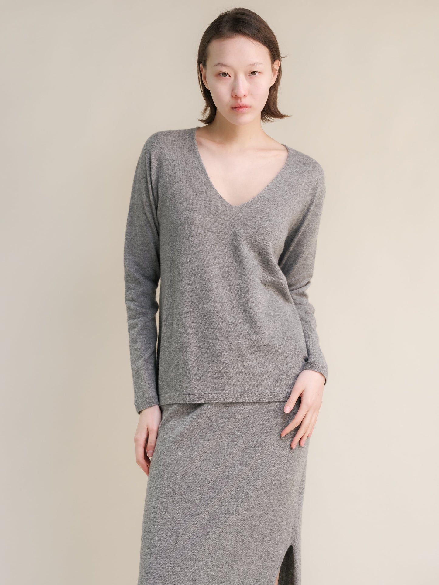 Cashmere Mix V-Neck (3D-Knit)