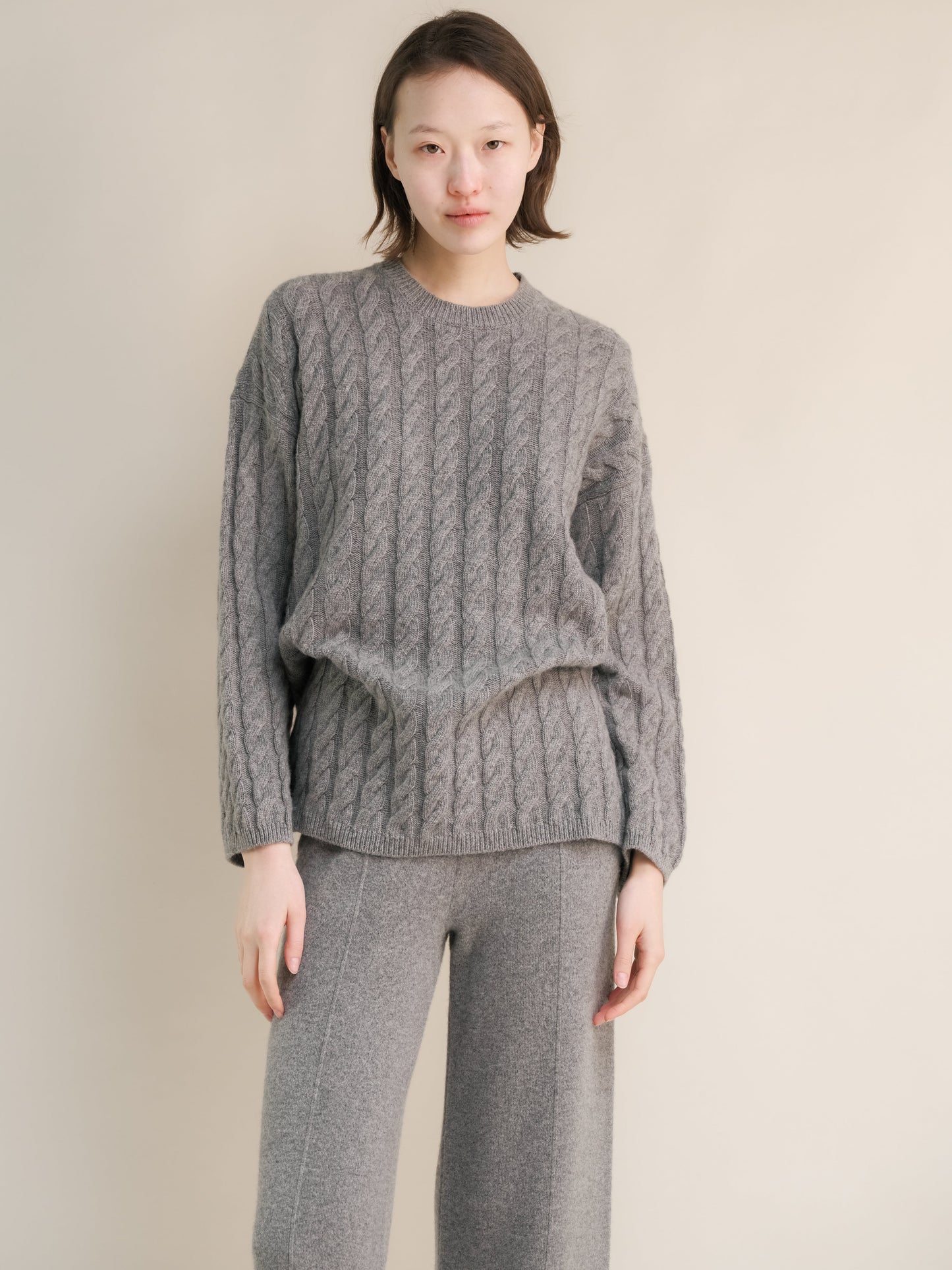 Maxi Cable-Knit Sweater in Cashmere Mix