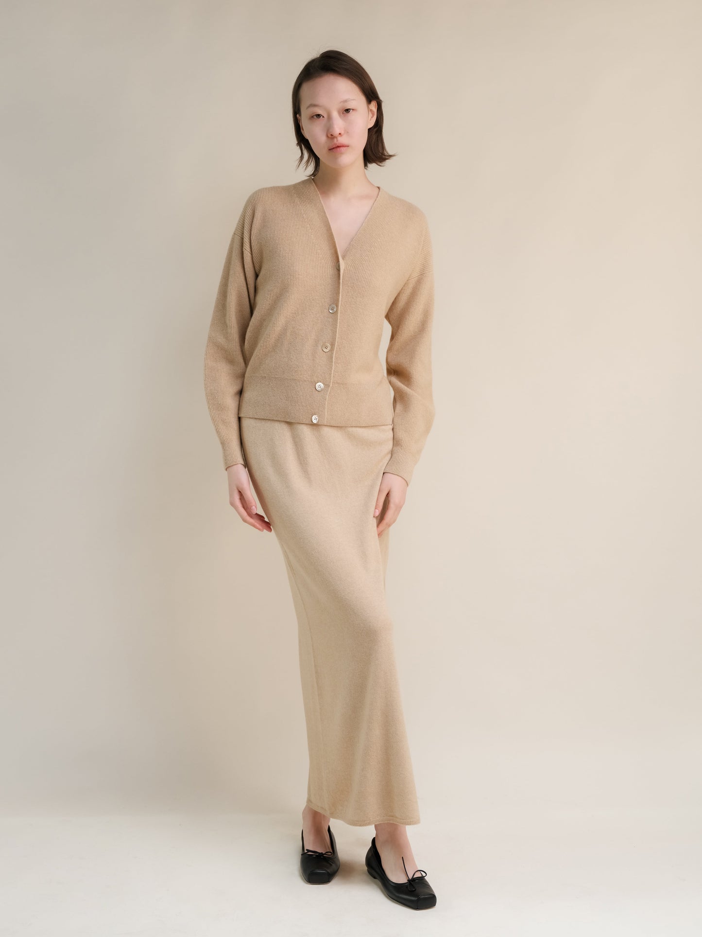 Cashmere Mix Ribbed Cardigan