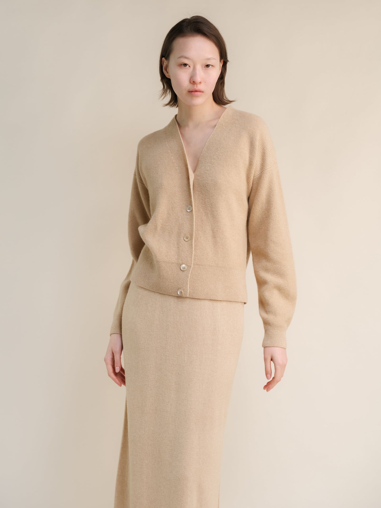 Cashmere Mix Ribbed Cardigan