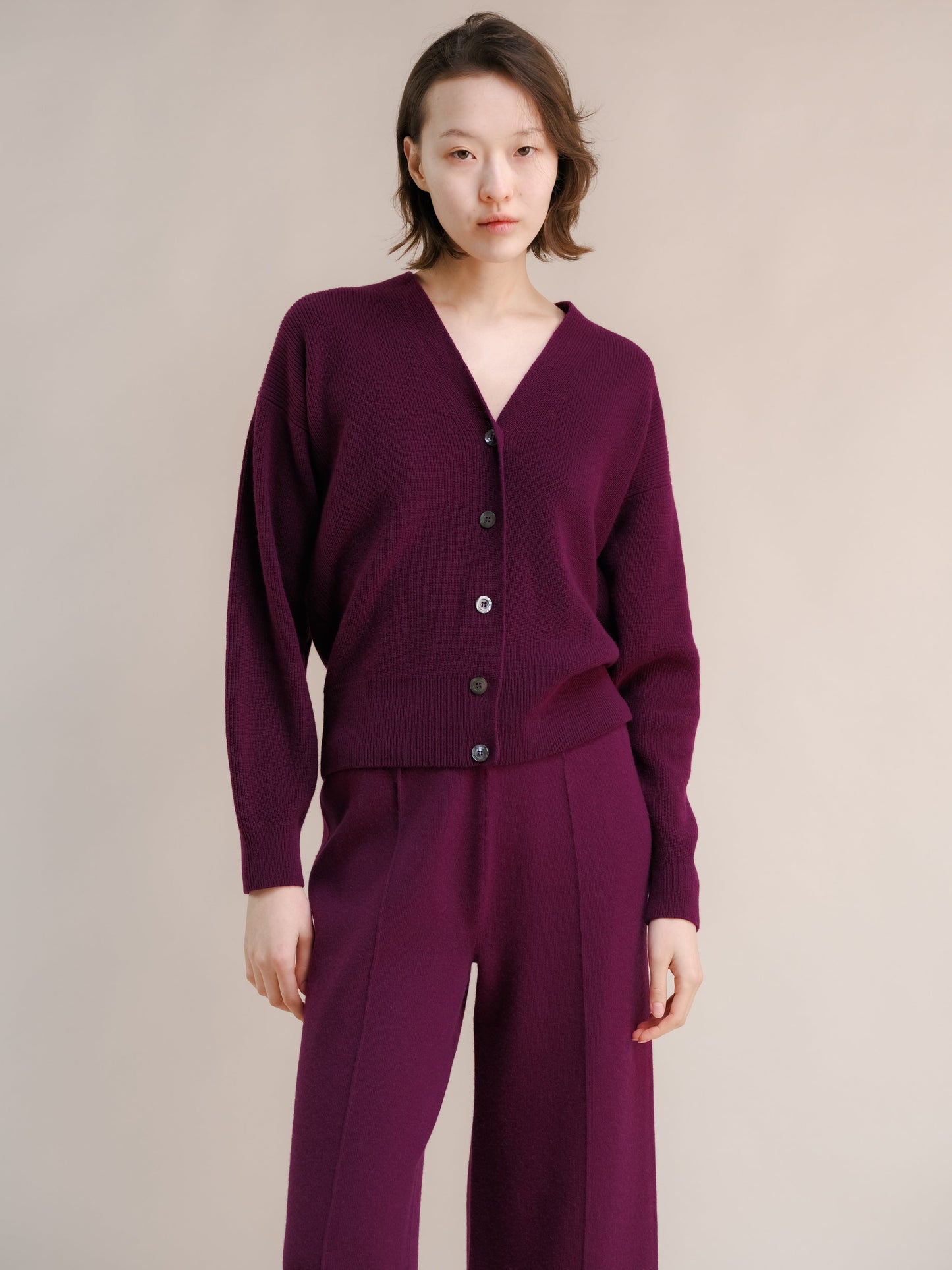 Cashmere Mix Ribbed Cardigan