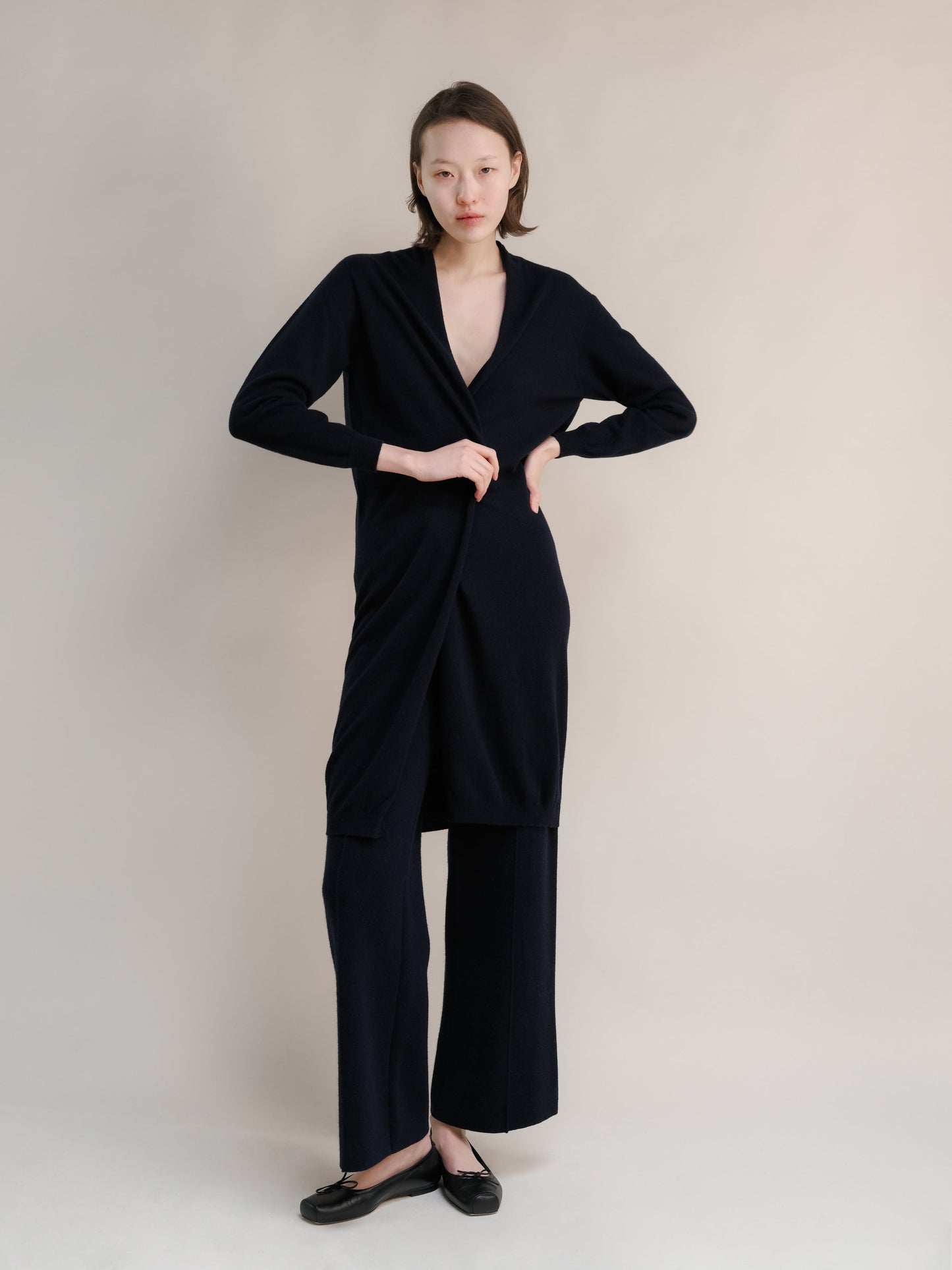 Cashmere Mix Superfine Long Cardigan (3D-Knit)