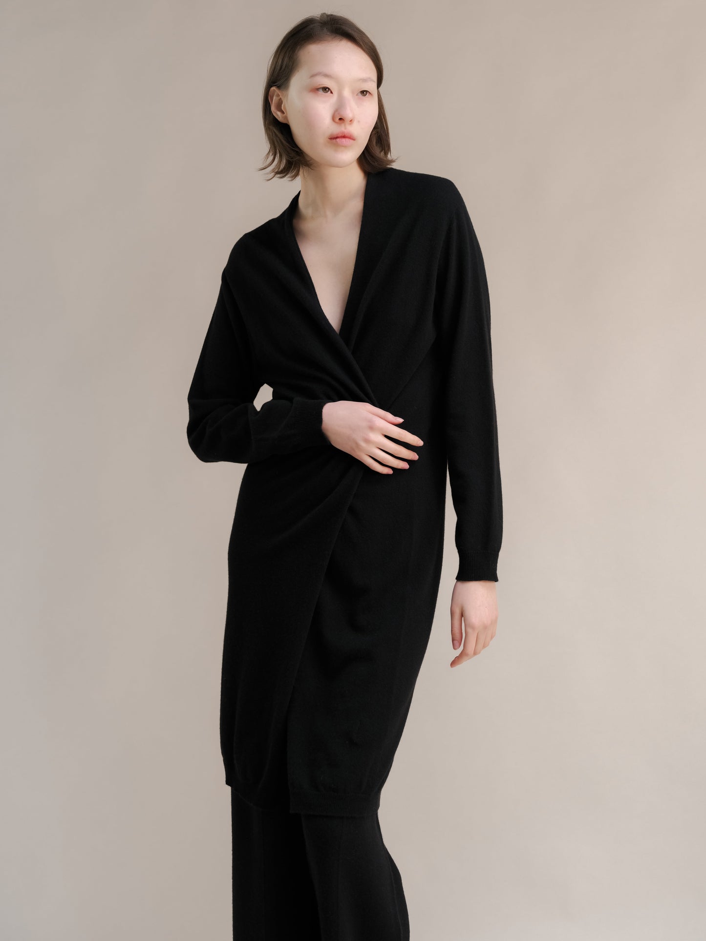 Cashmere Mix Superfine Long Cardigan (3D-Knit)