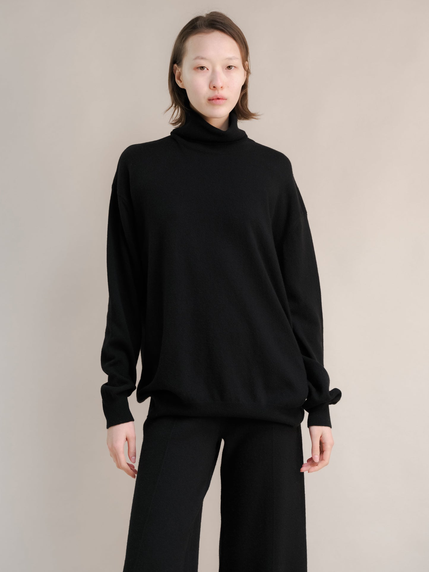 Cashmere Mix Maxi Turtleneck Sweater (3D-Knit)