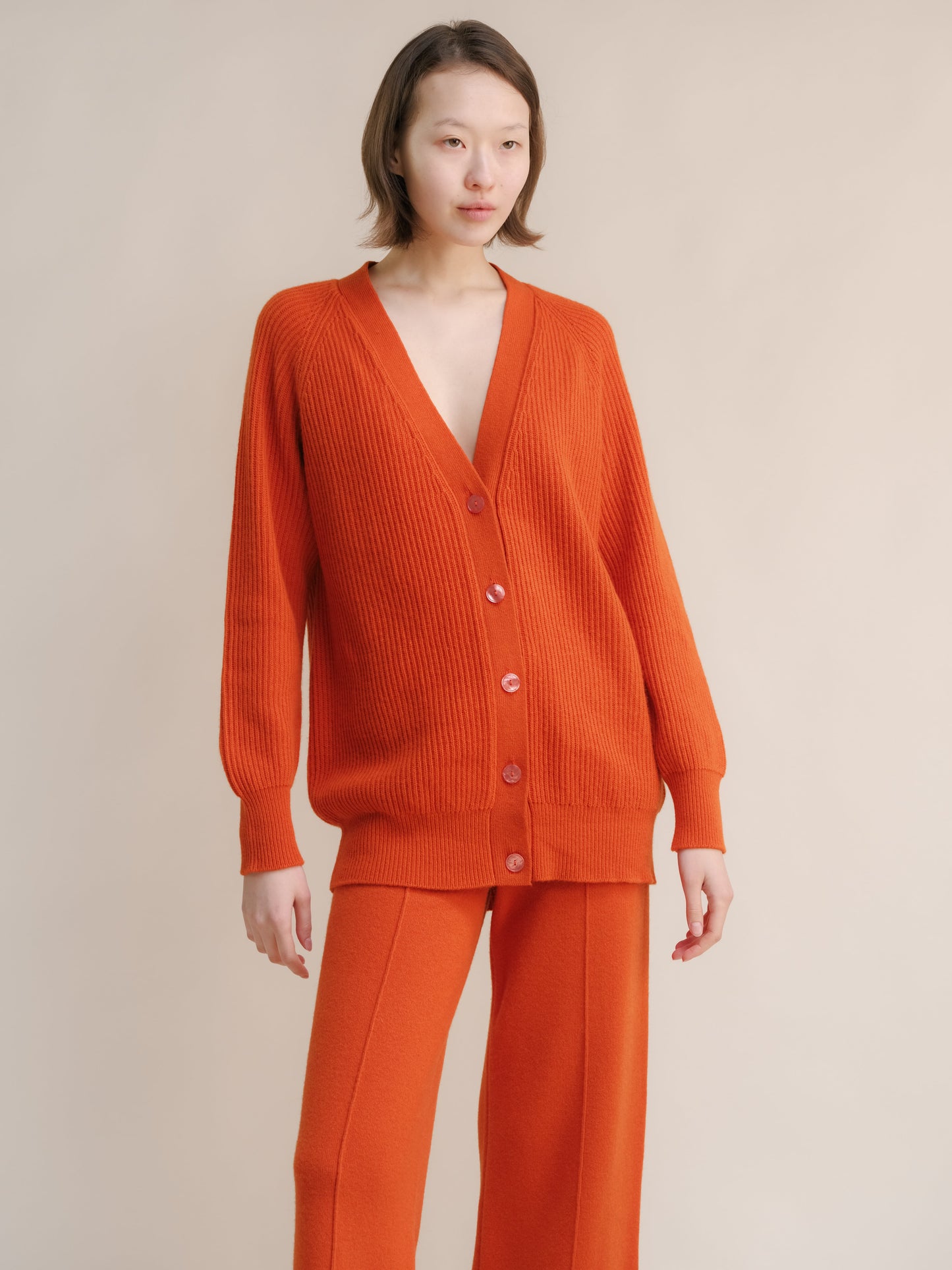 Cashmere Mix Long Ribbed Cardigan