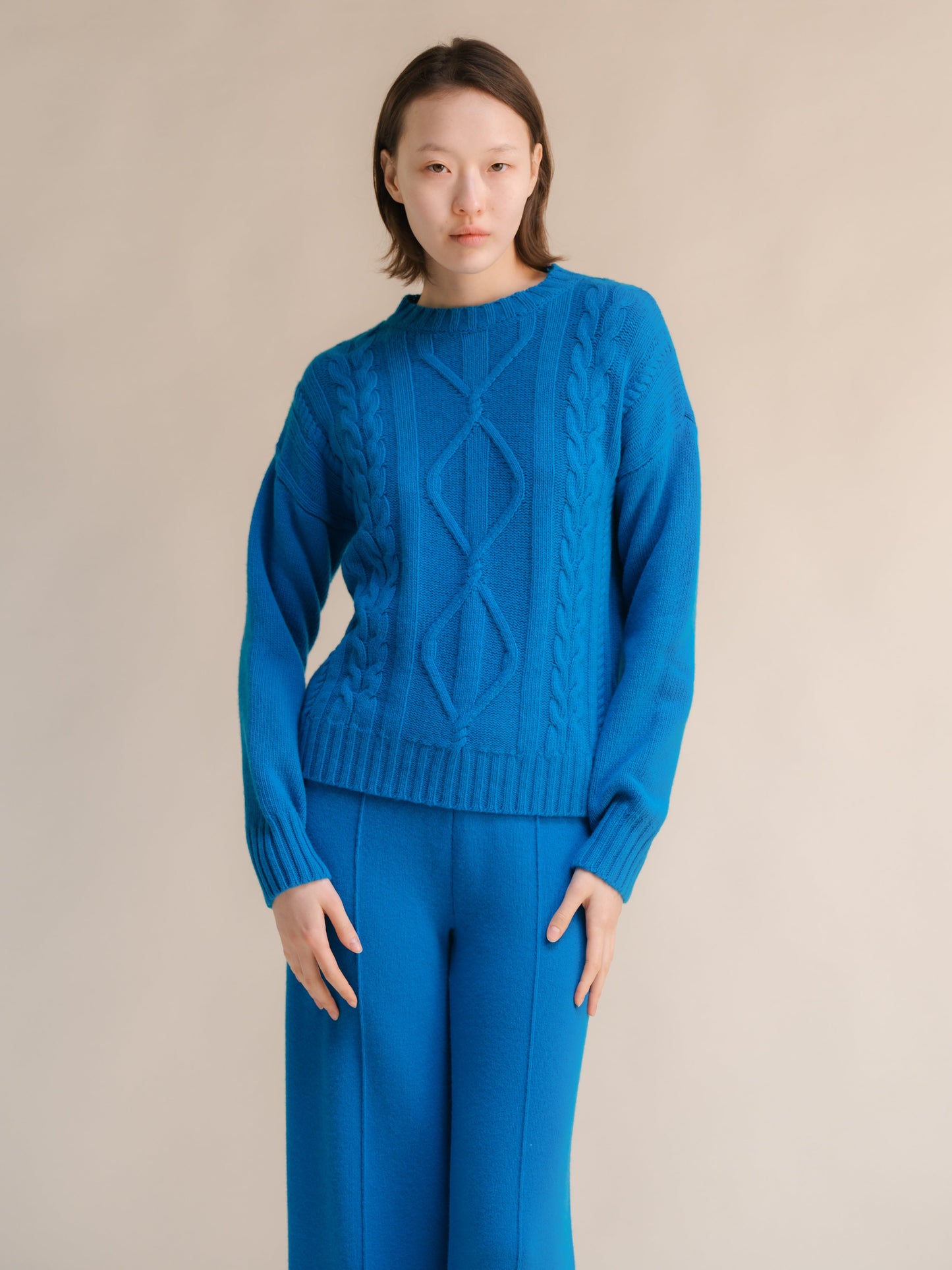 Cashmere Mix Cable Knit Sweater
