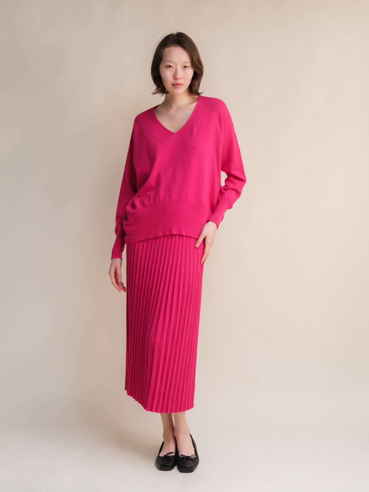 Cashmere Mix Maxi V-Neck Sweater