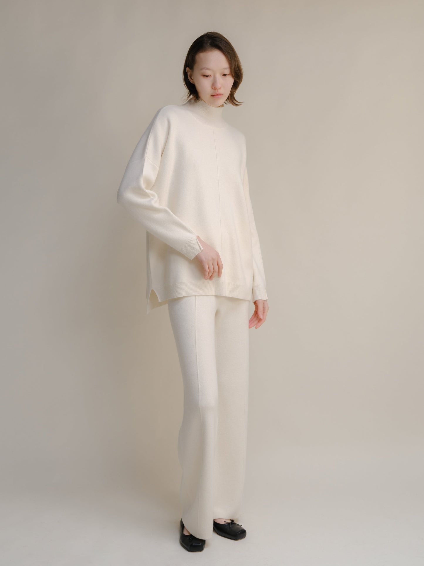 Cashmere Mix Solid Maxi Turtleneck Sweater