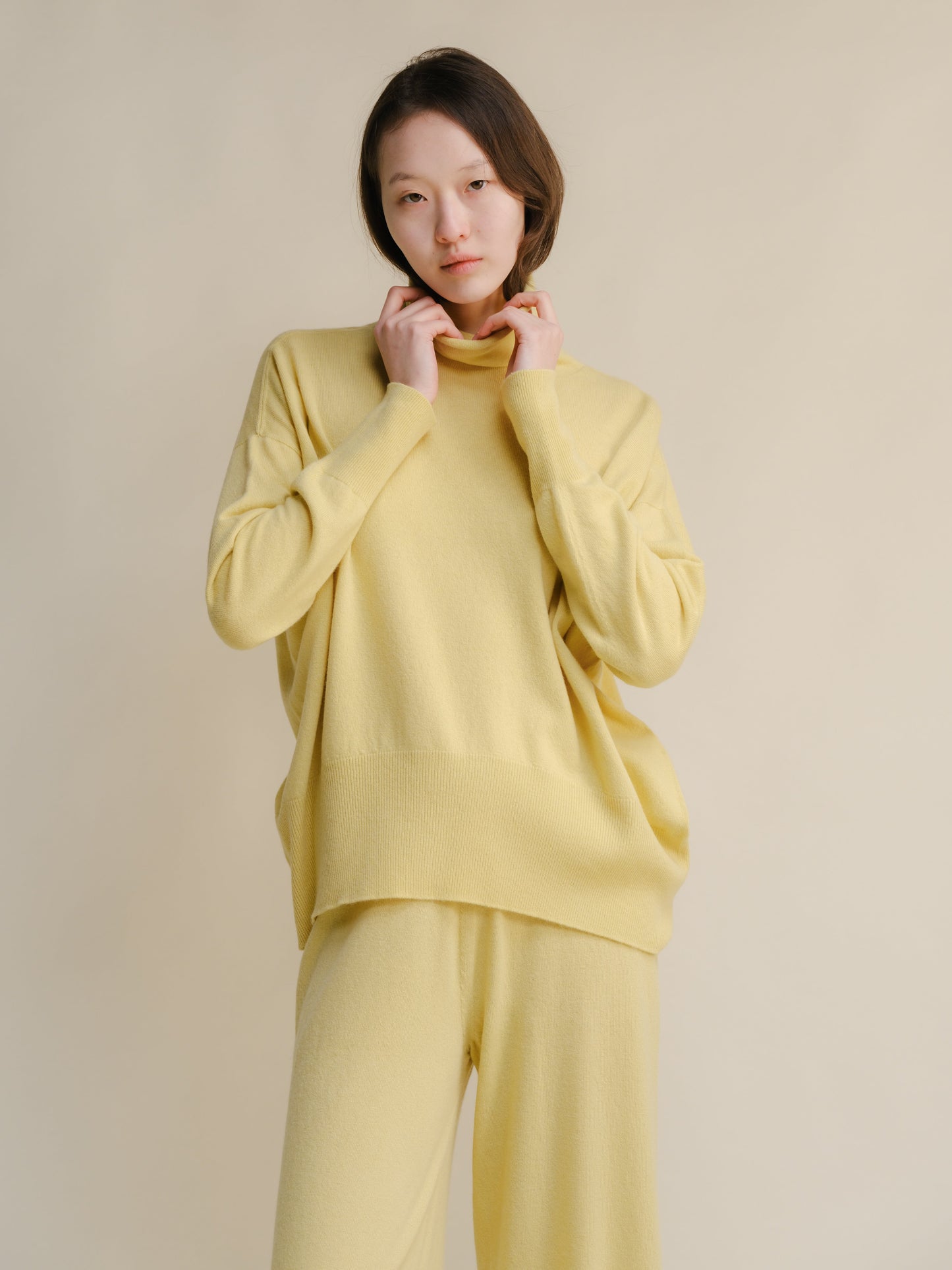 Cashmere Mix Maxi Turtleneck Sweater (3D-Knit)