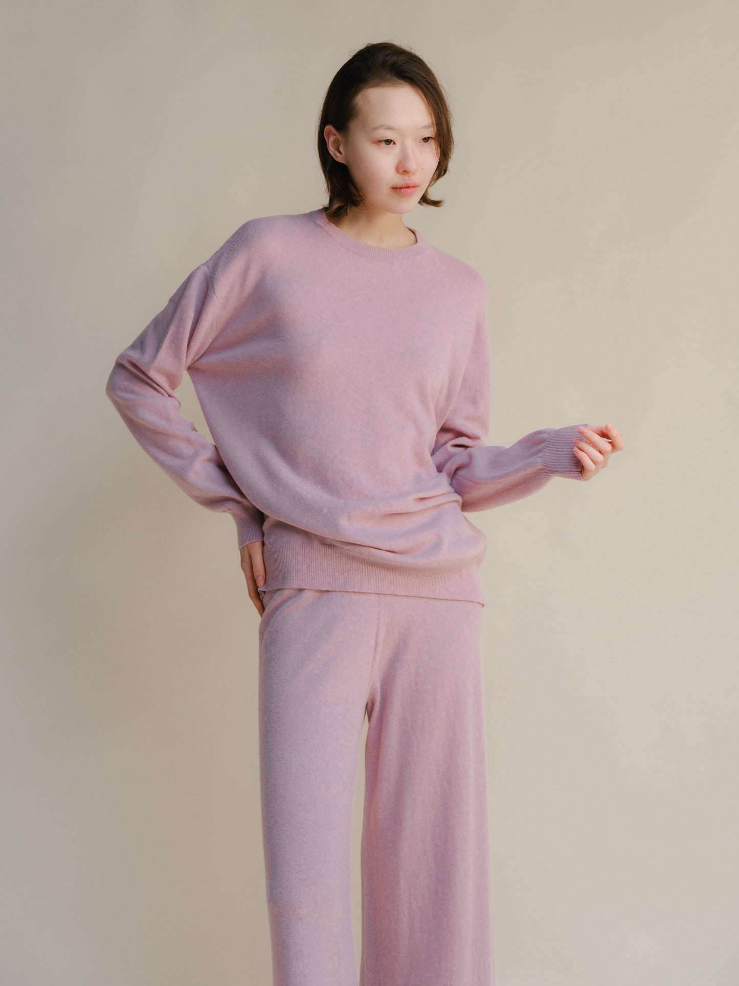 Cashmere Mix Classic Crewneck Sweater