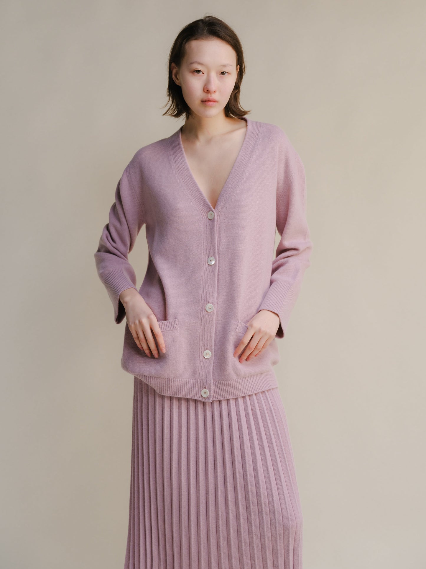 Cashmere Mix V Neck Maxi Cardigan