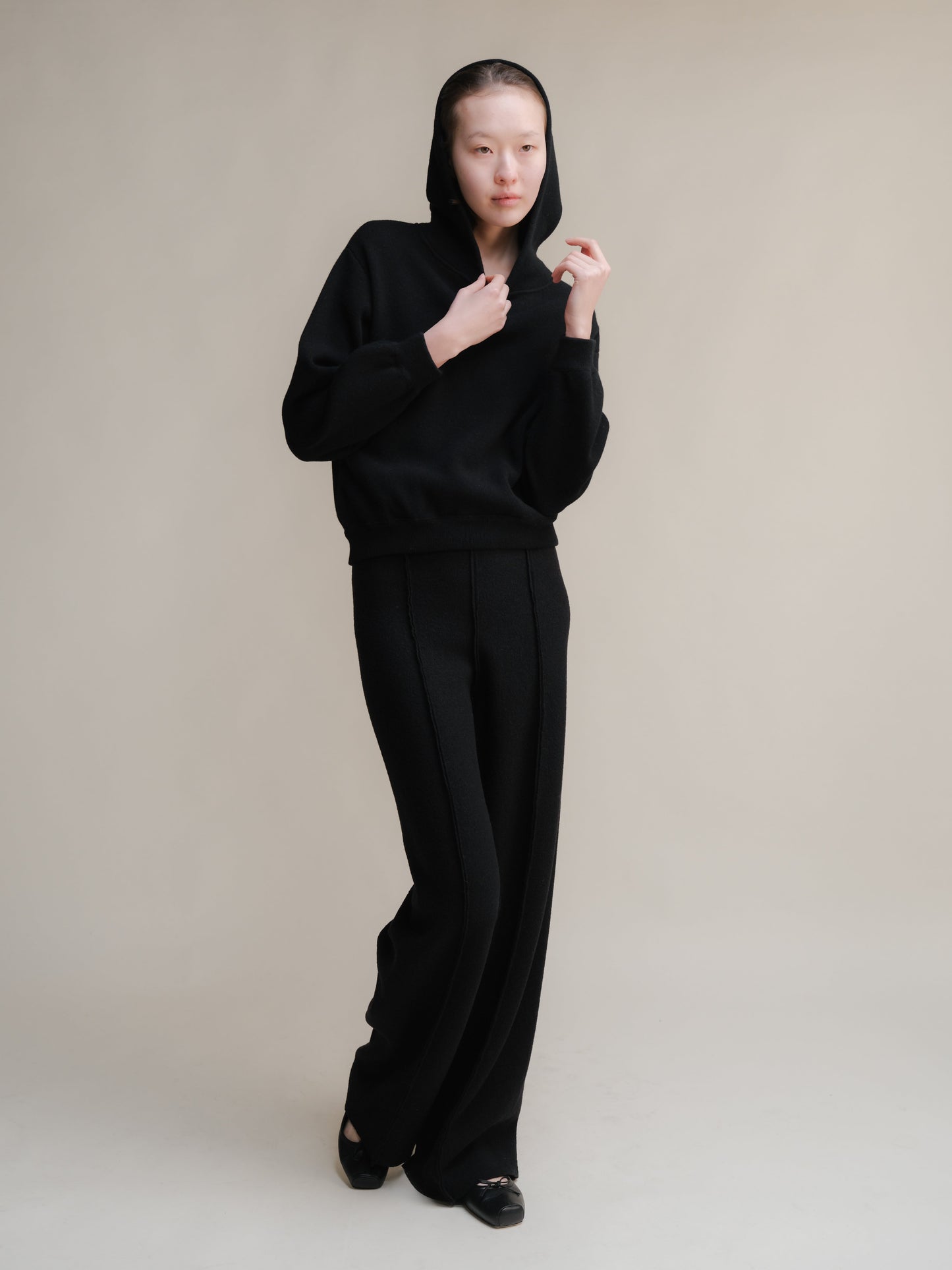 Lambswool Cropped Hoodie