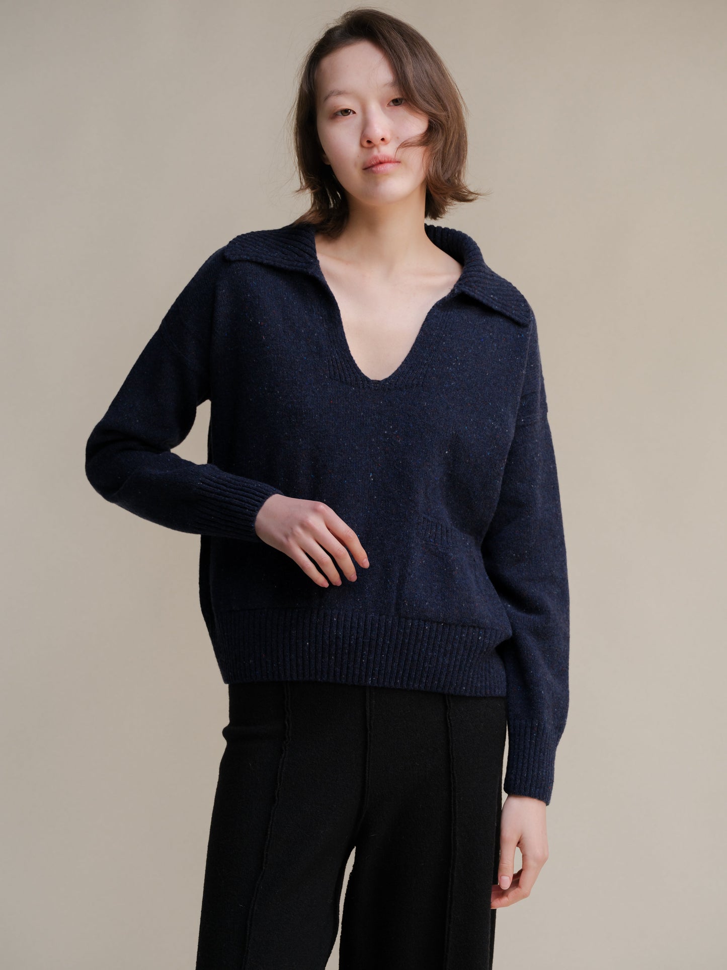 Tweed Oversized Polo with Pockets