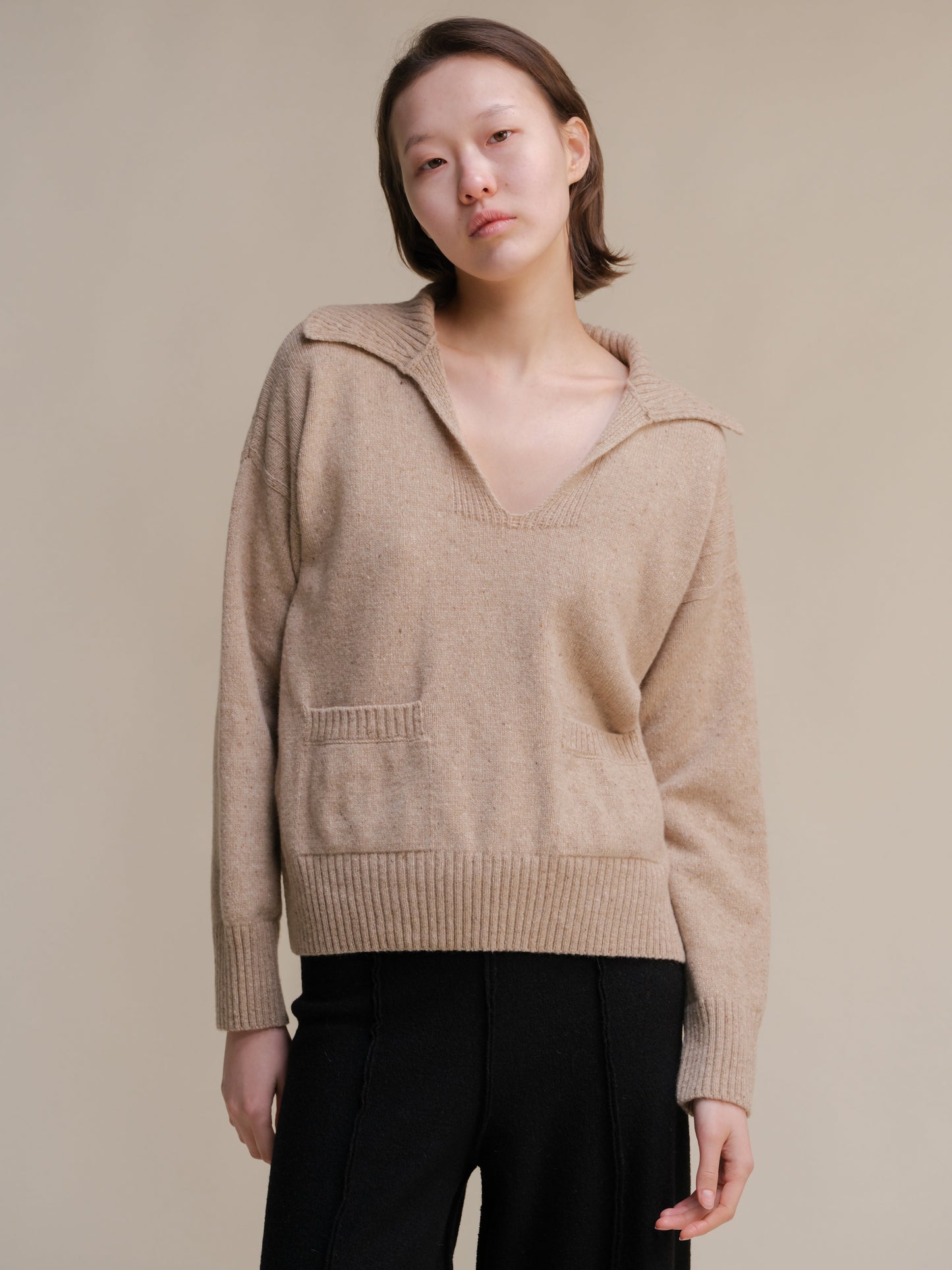 Tweed Oversized Polo with Pockets