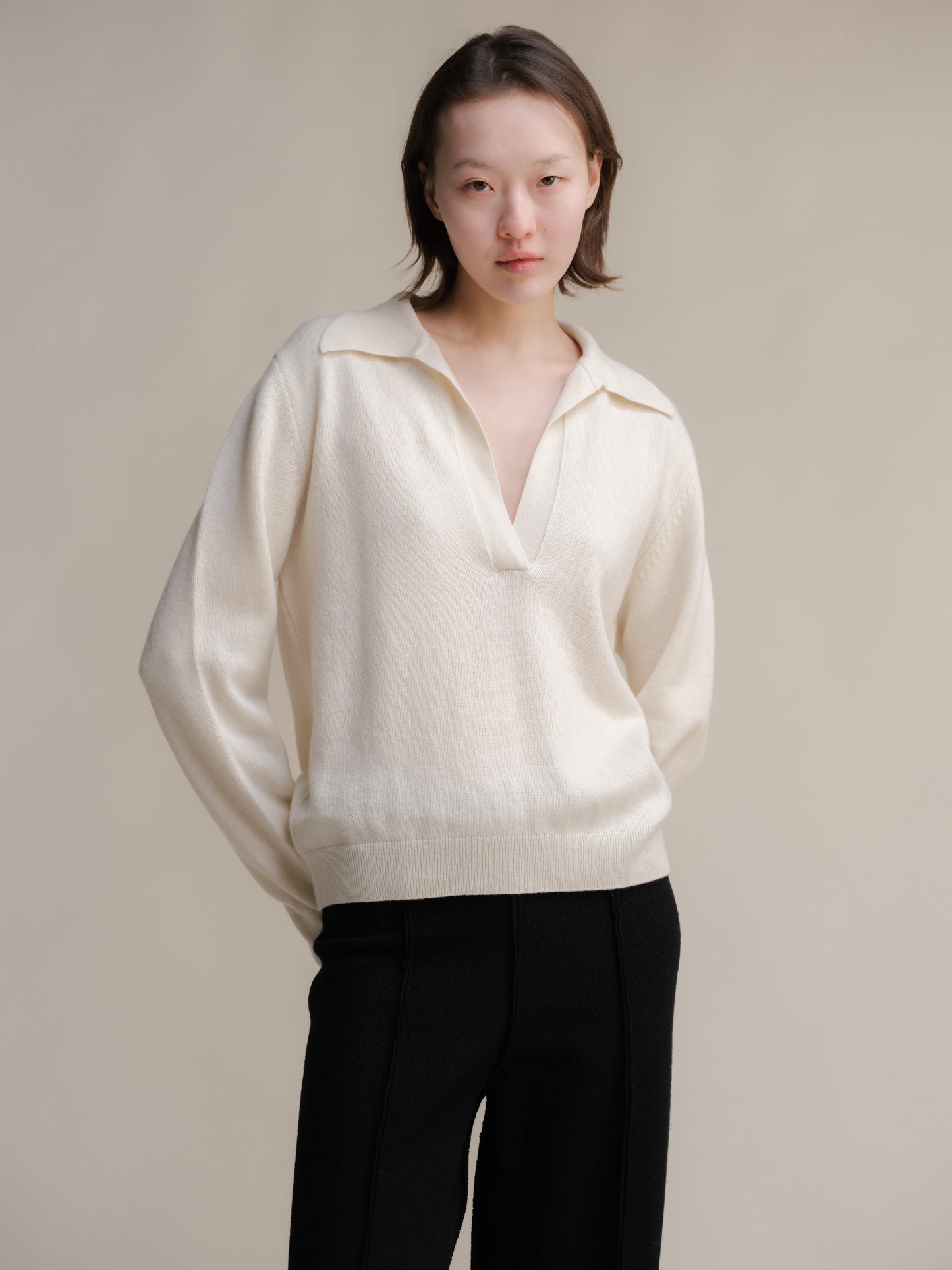 Pure Cashmere Polo Sweater