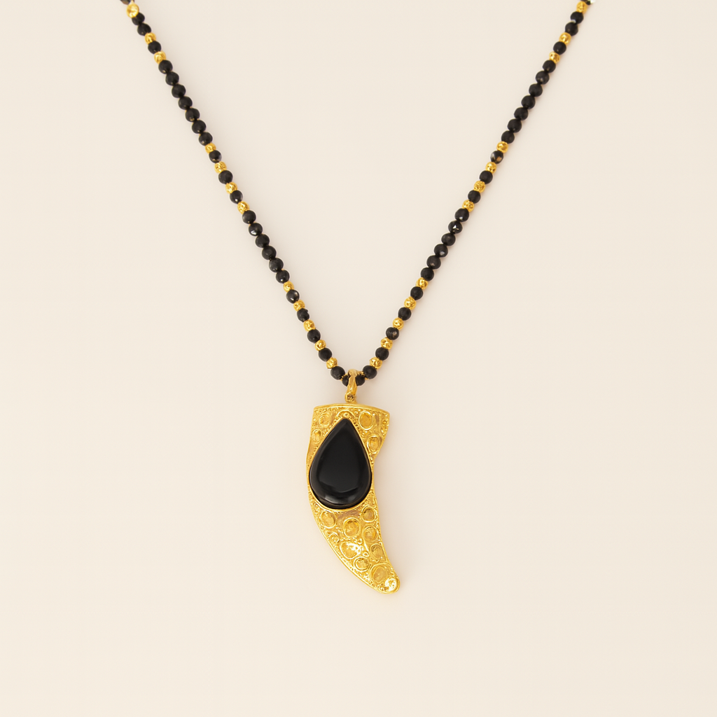 Lapis Luxe Horn Necklace