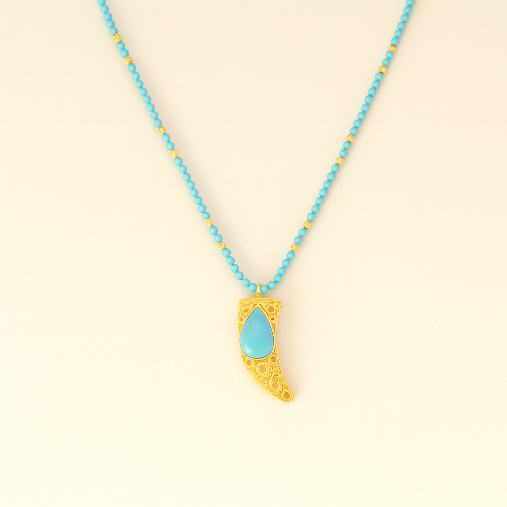 Lapis Luxe Horn Necklace
