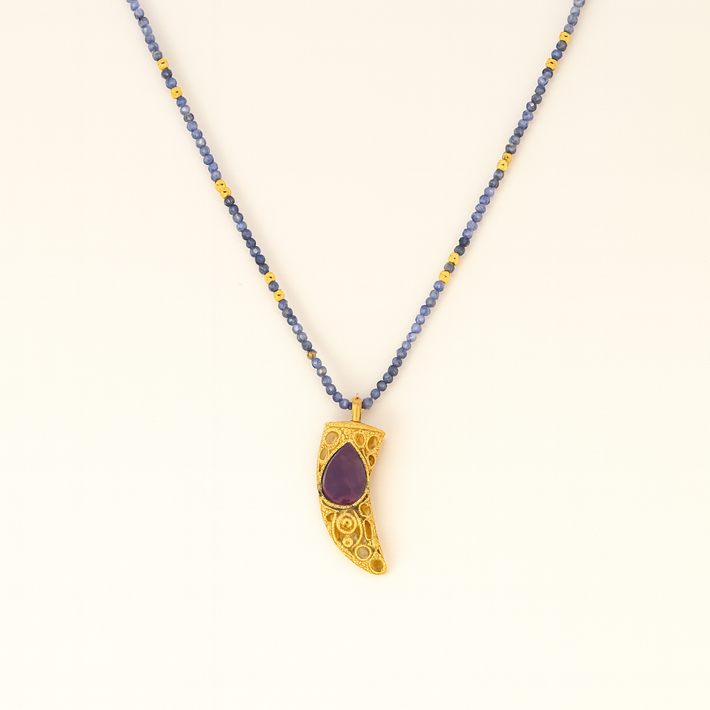 Lapis Luxe Horn Necklace
