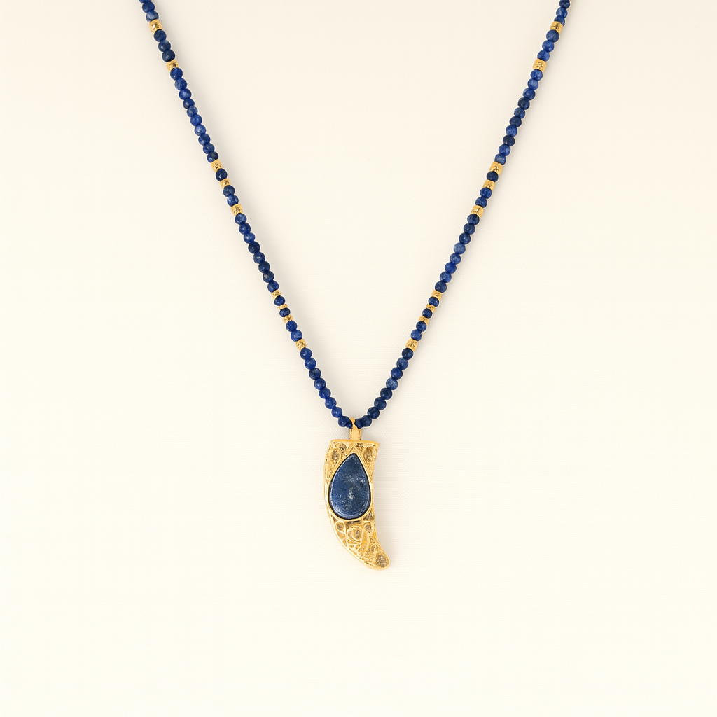 Lapis Luxe Horn Necklace