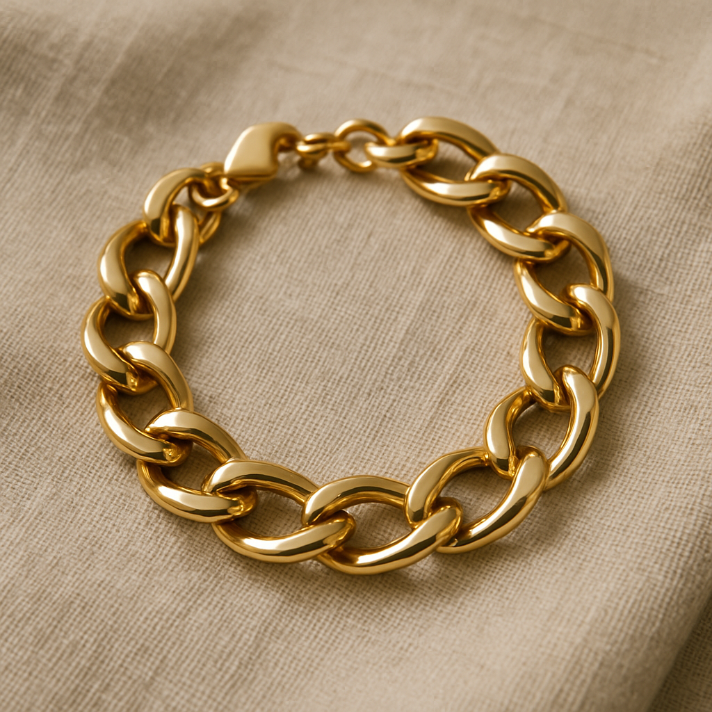 Bold Elegance Gold-Plated Chain Bracelet