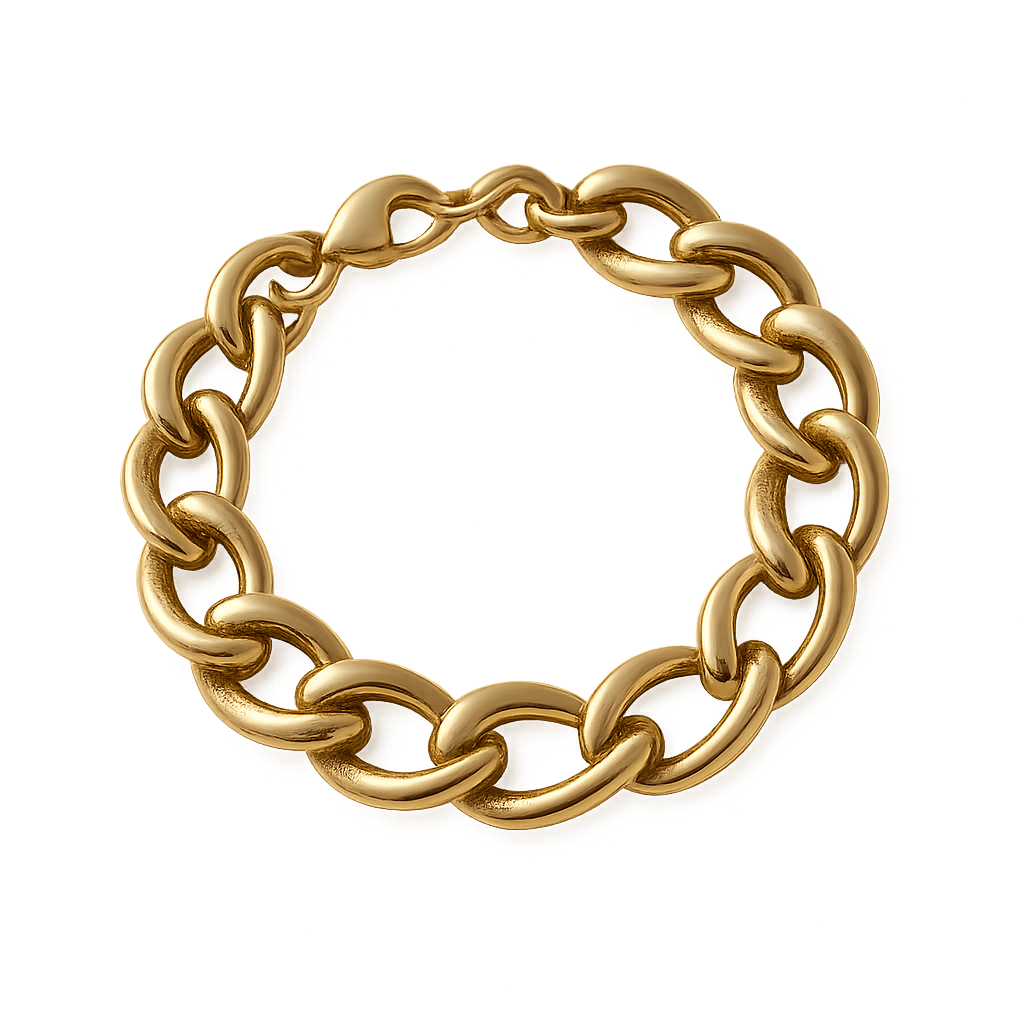 Bold Elegance Gold-Plated Chain Bracelet