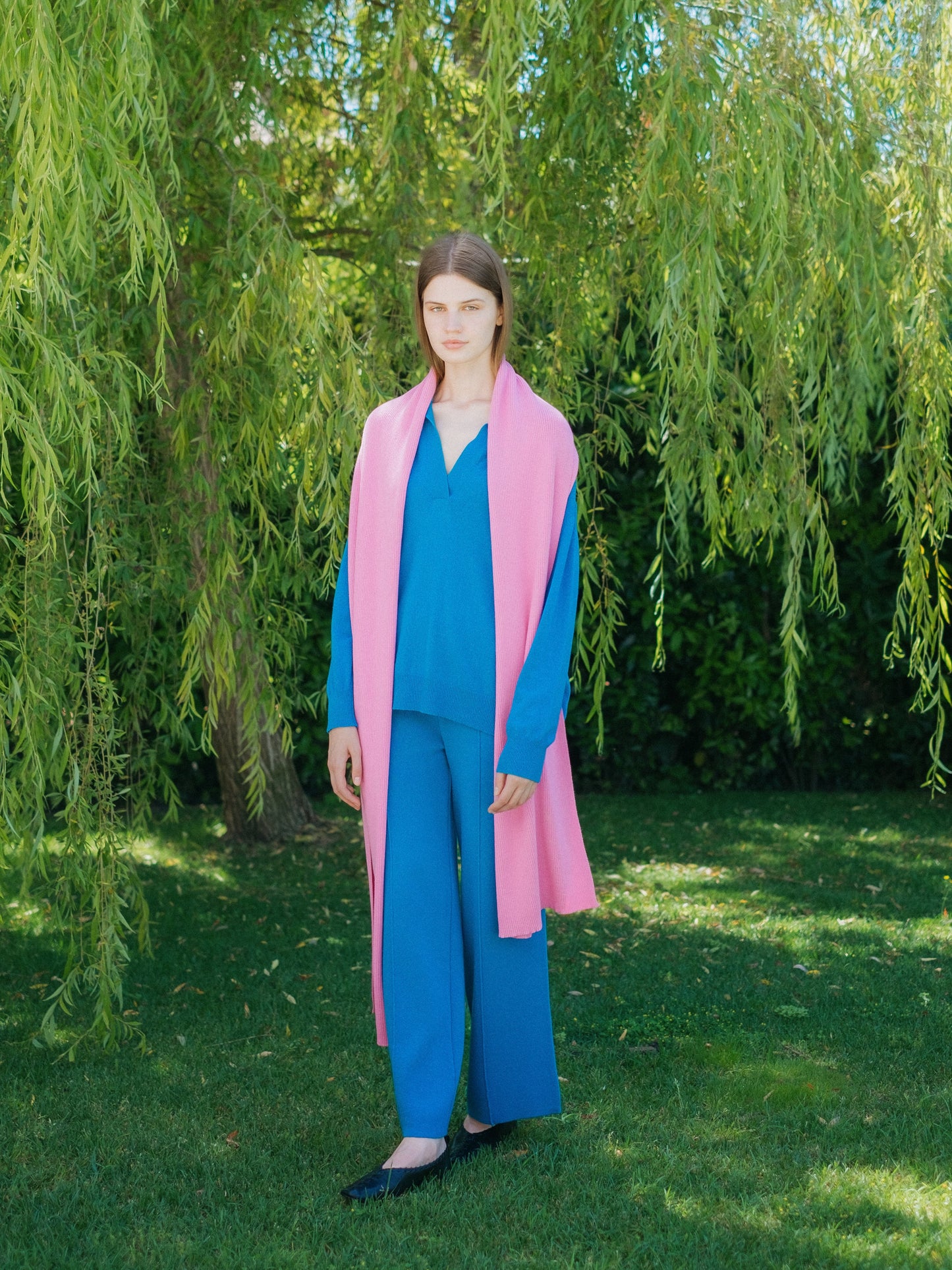 Pure Cashmere Maxi Ribbed Scarf