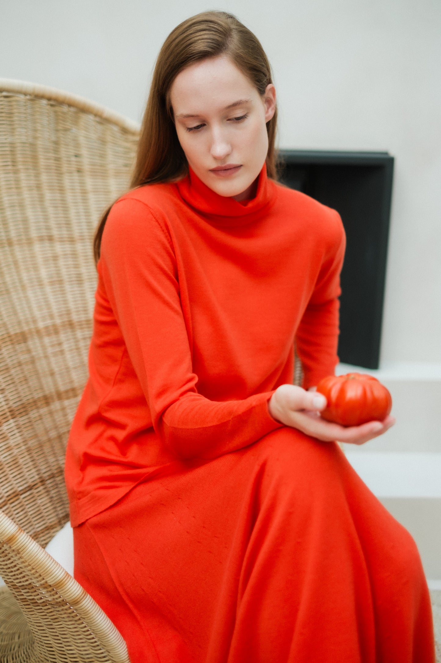 Extra Fine Merino Wool Turtleneck with Straight Sleeve