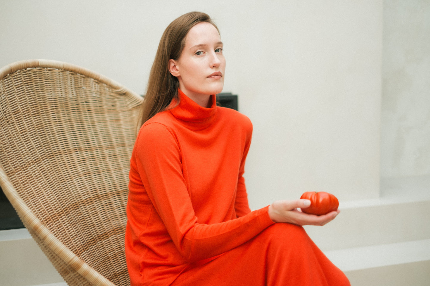 Extra Fine Merino Wool Turtleneck with Straight Sleeve