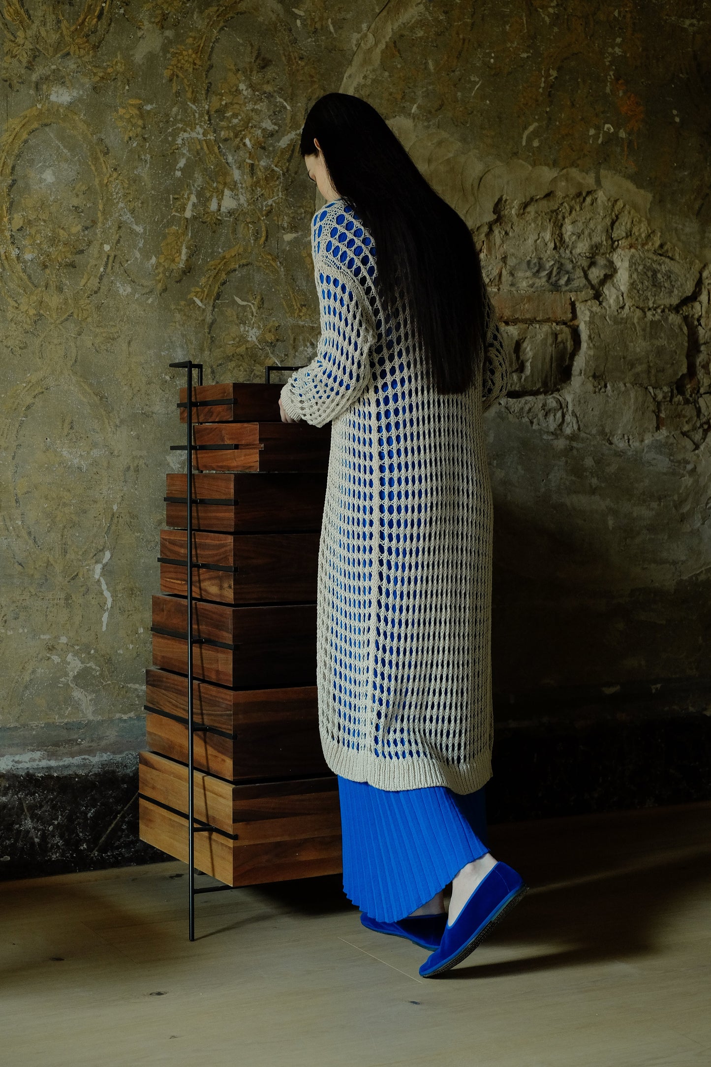 Fine Cotton Crochet Maxi Cardigan