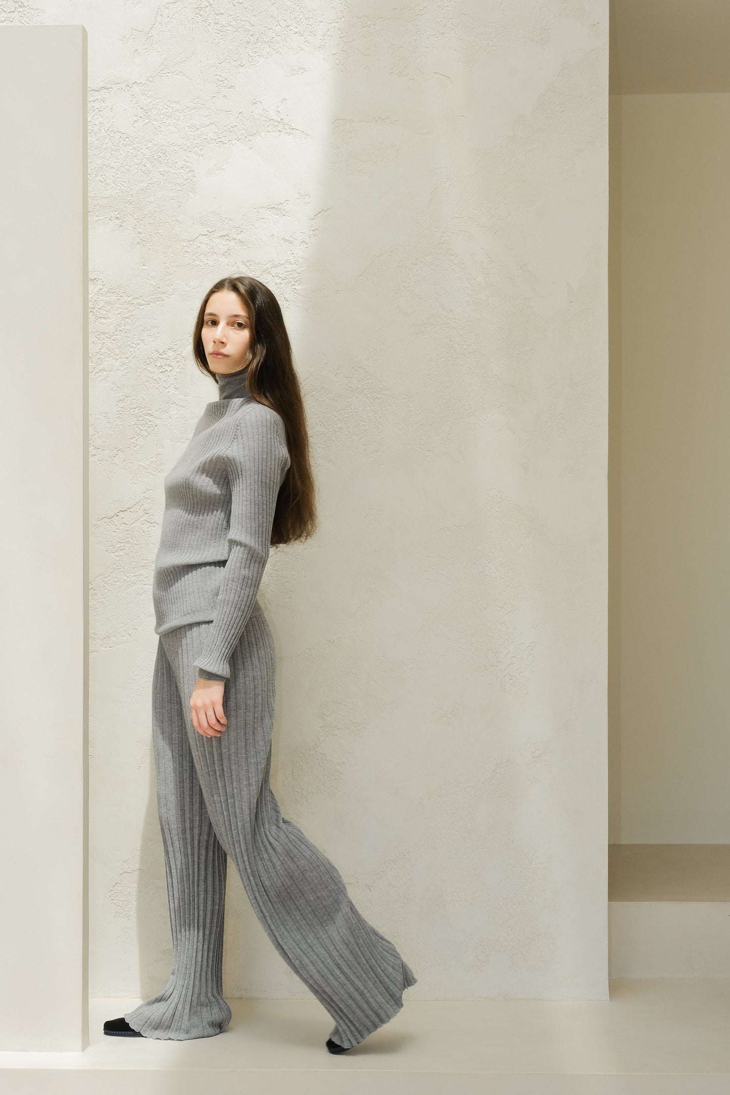 Extra Fine Merino Wool Ribbed Turtle Neck (3D-Knit)