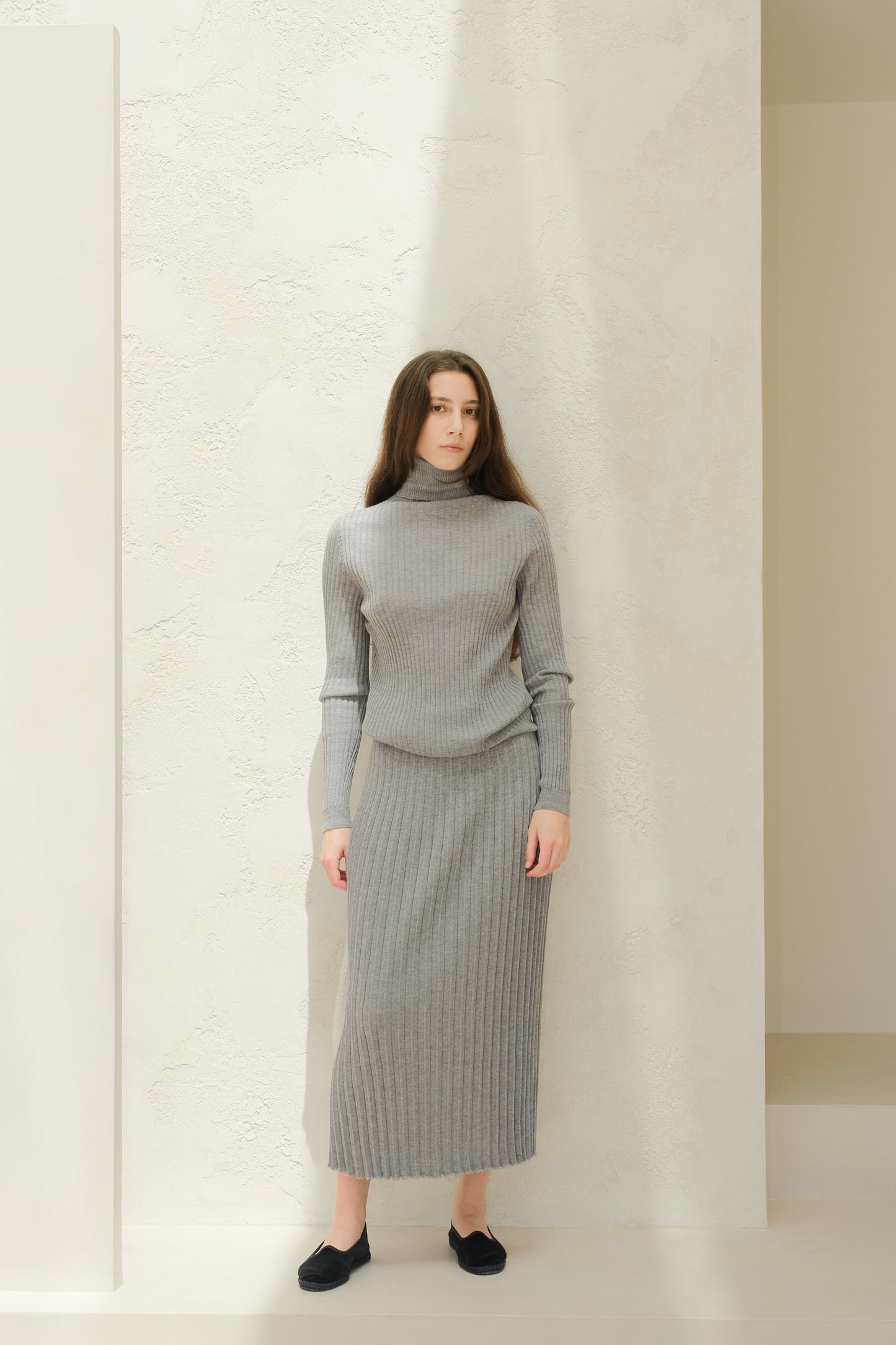 Extra Fine Merino Wool Ribbed Turtle Neck (3D-Knit)