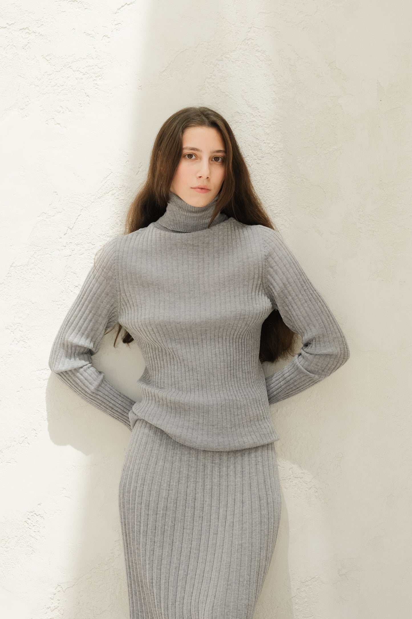 Extra Fine Merino Wool Ribbed Turtle Neck (3D-Knit)