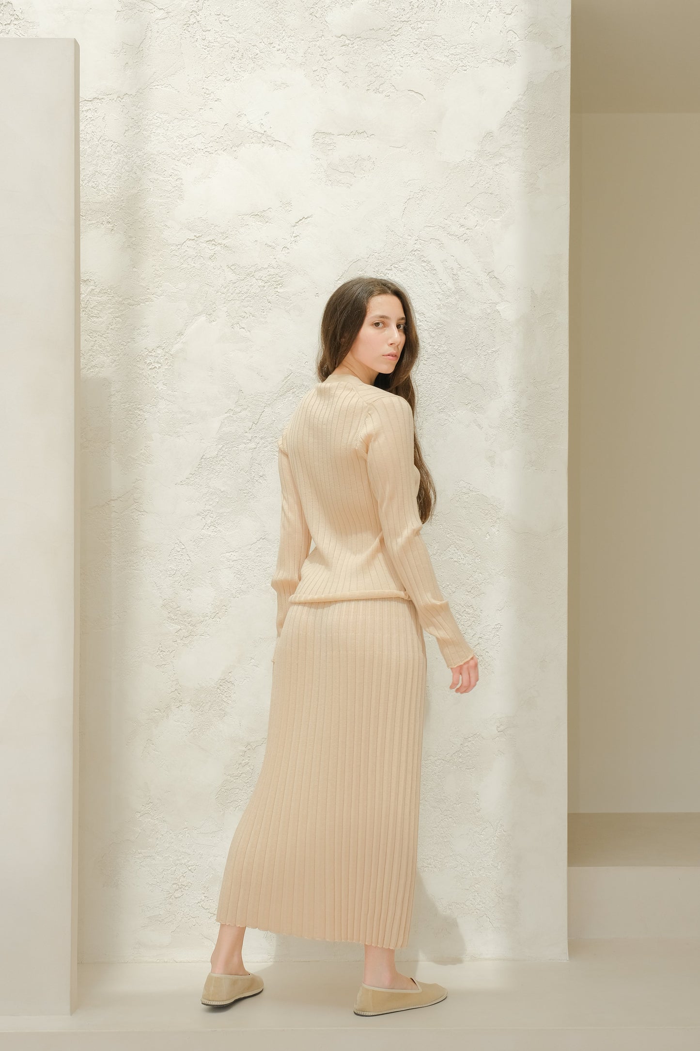 Extra Fine Merino Wool Plissè Skirt (3D-Knit)