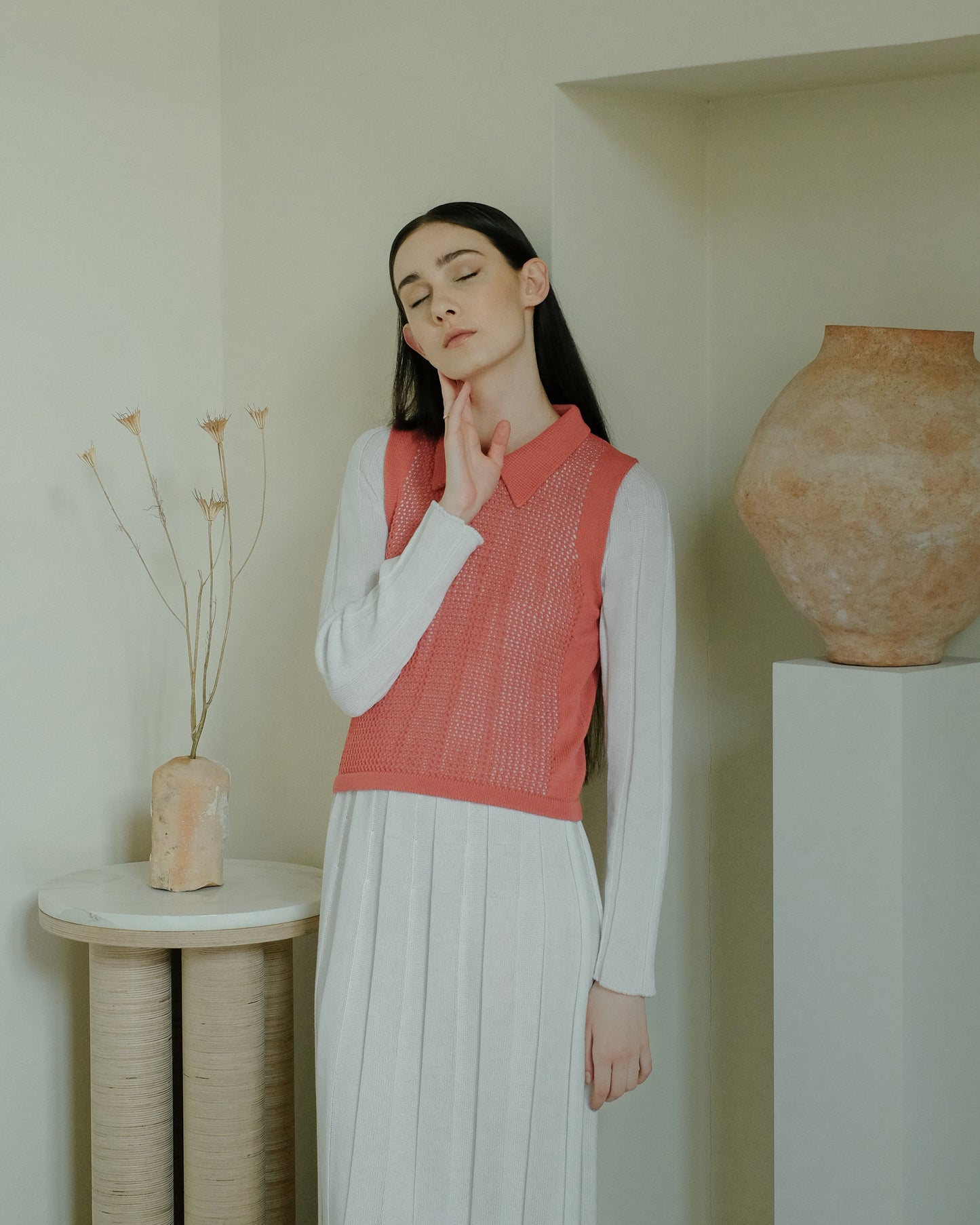 Fine Cotton Crochet Tank Polo